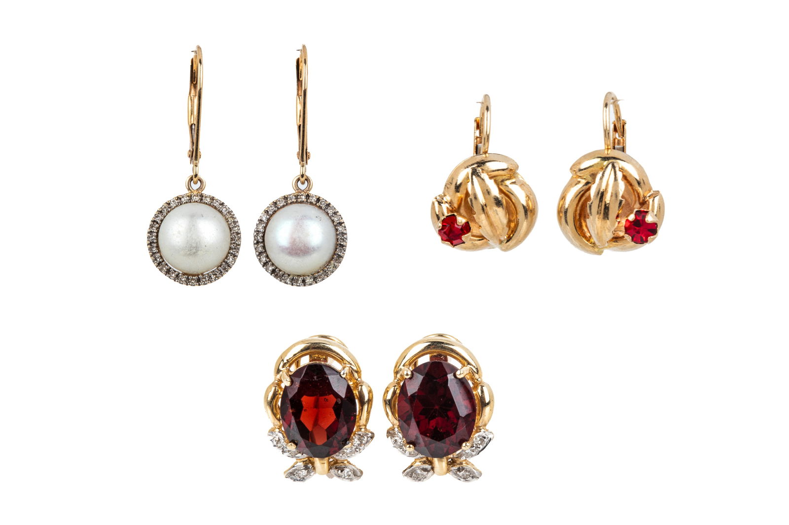 14K GOLD & GEMSTONE EARRING GROUPING 12.5g (1 of 6)