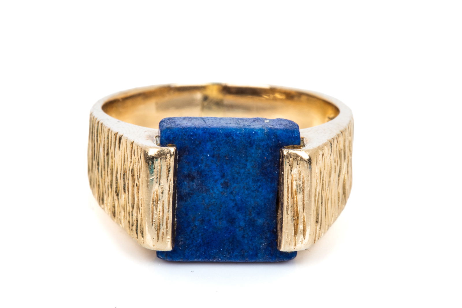 14K GOLD LAPIS LAZULI RETRO RING 10g (1 of 2)