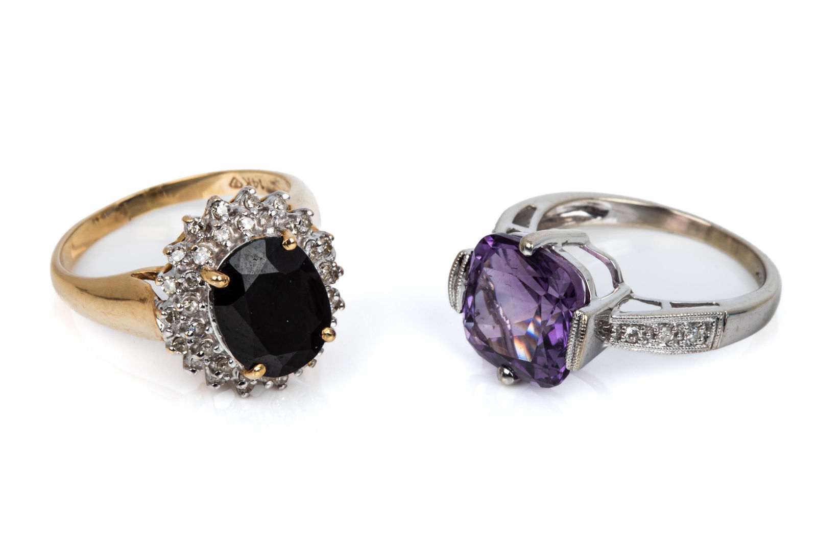 14K GOLD & GEMSTONE RING PAIRING 8g (1 of 4)