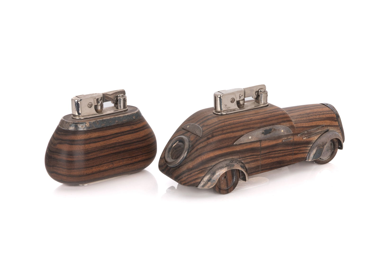 TWO NOVELTY SILVER MOUNTED LIGHTERS - 2