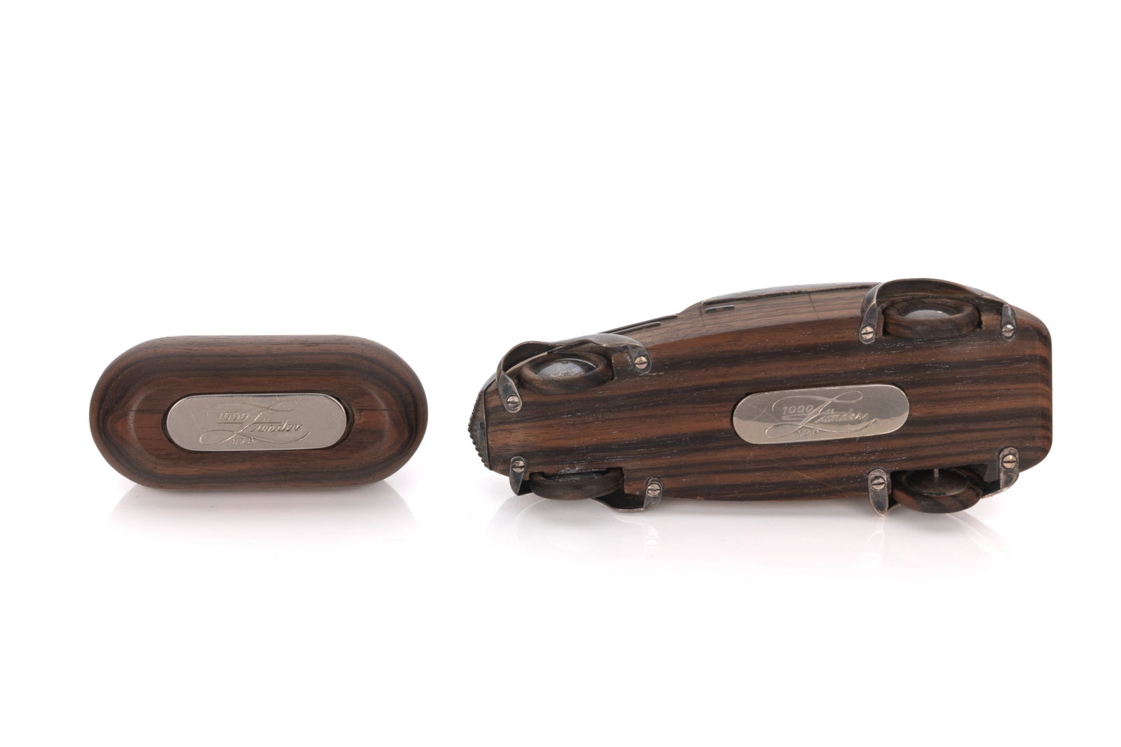 TWO NOVELTY SILVER MOUNTED LIGHTERS - 3