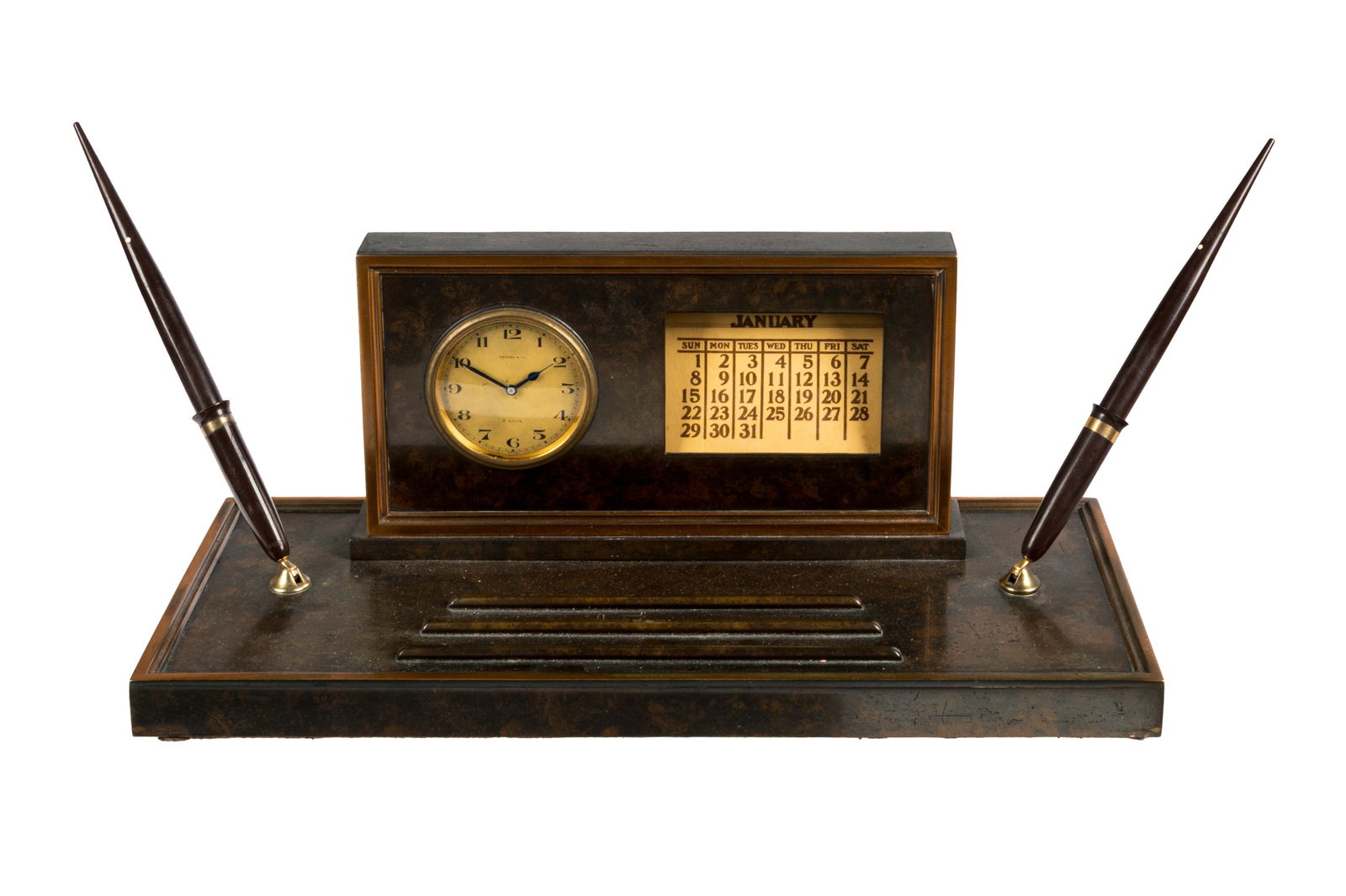 THREE PC TIFFANY STUDIOS BRONZE DESK SET - 4