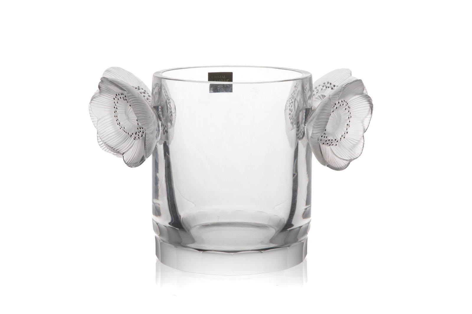 LALIQUE FRANCE "CONSTANCE" ICE BUCKET: H. 7" (18 cm) x Dia. 6" (15 cm)