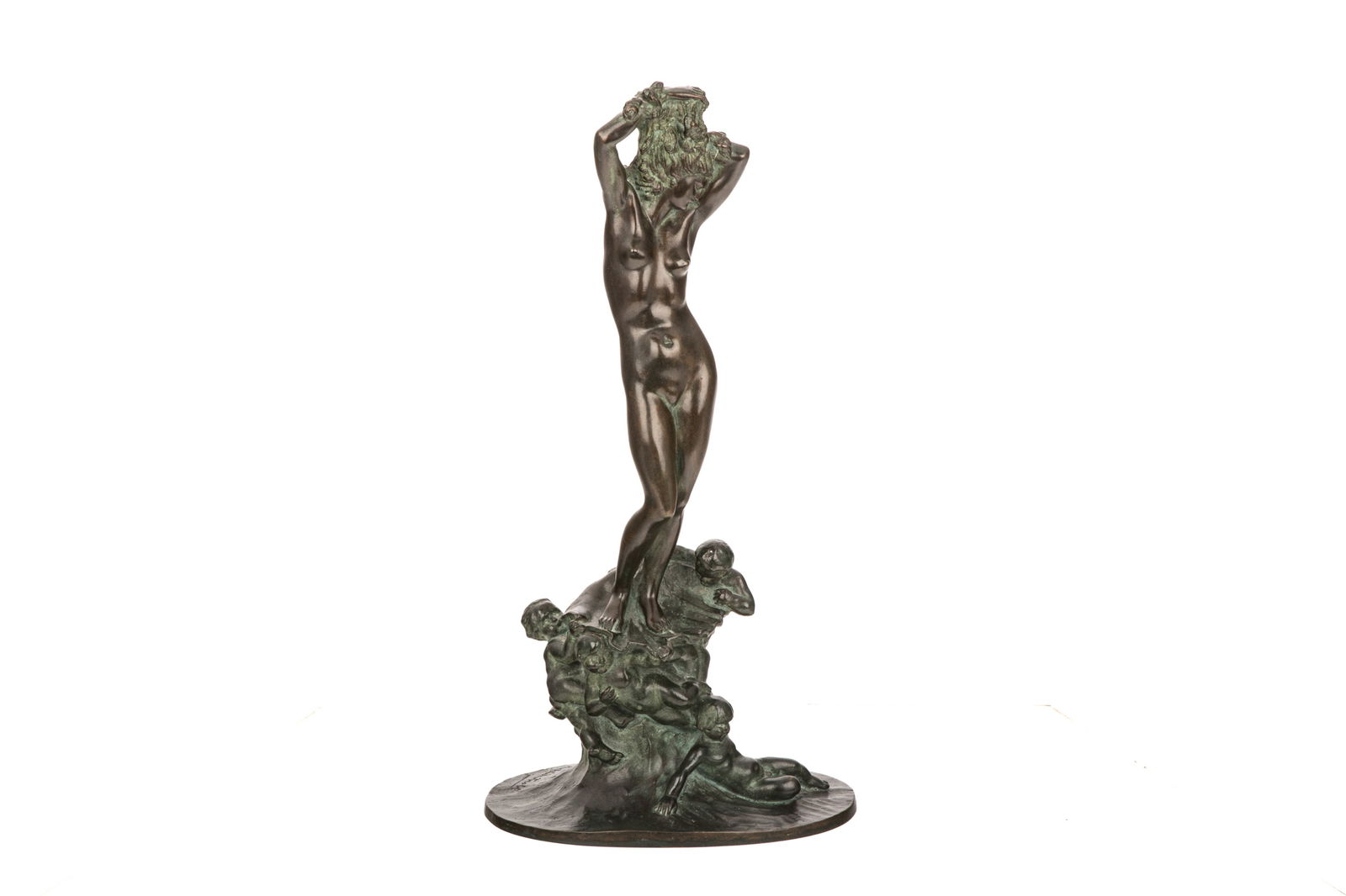 ZSIGMOND KISFALUDI STROBL (Hungarian, 1884-1975): Venus Bronze Sculpture Signed on base H. 19 1/2" x W. 10" x D. 6 1/8"