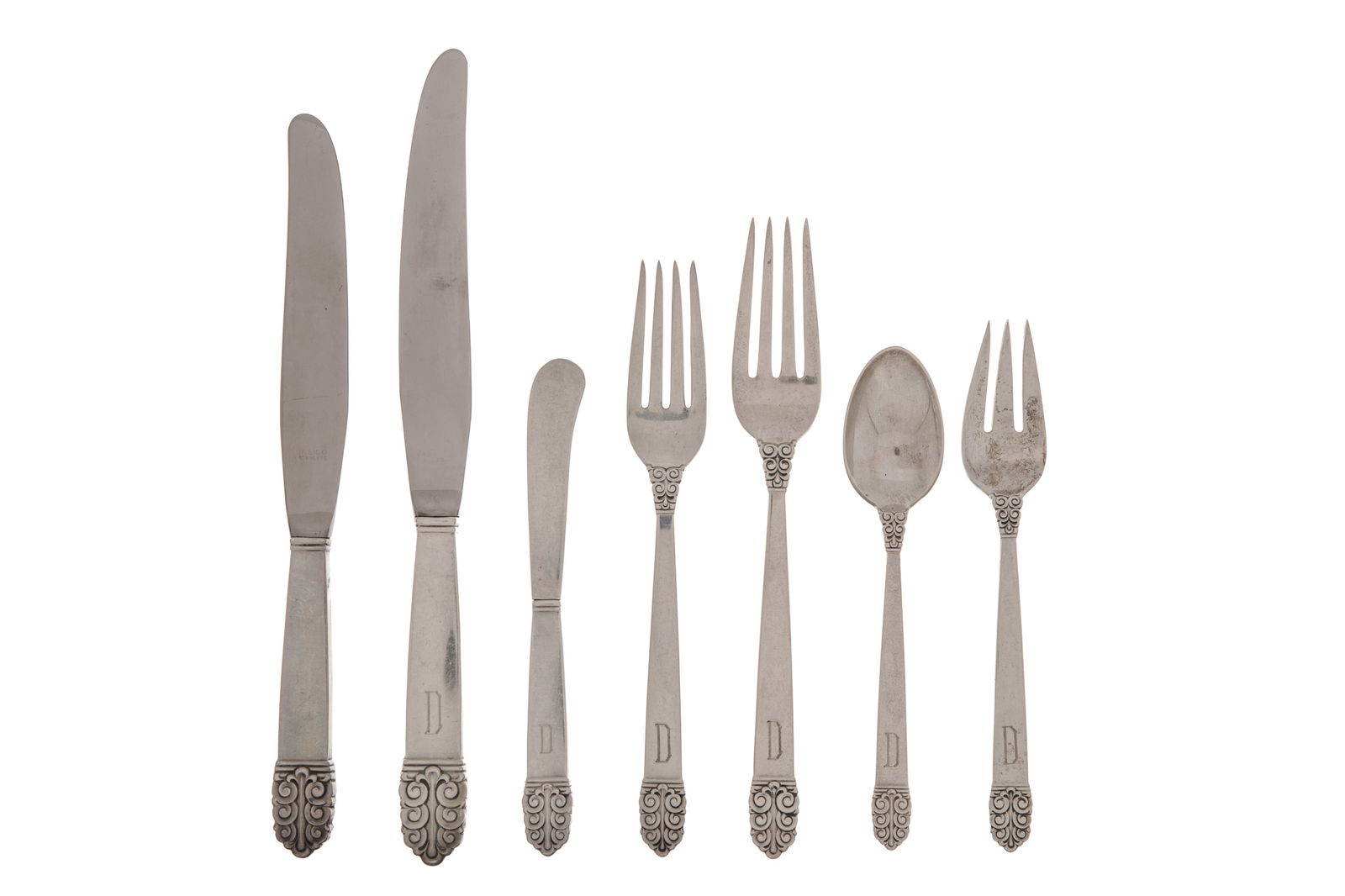 STERLING SILVER FLATWARE SET, 3690g (1 of 2)