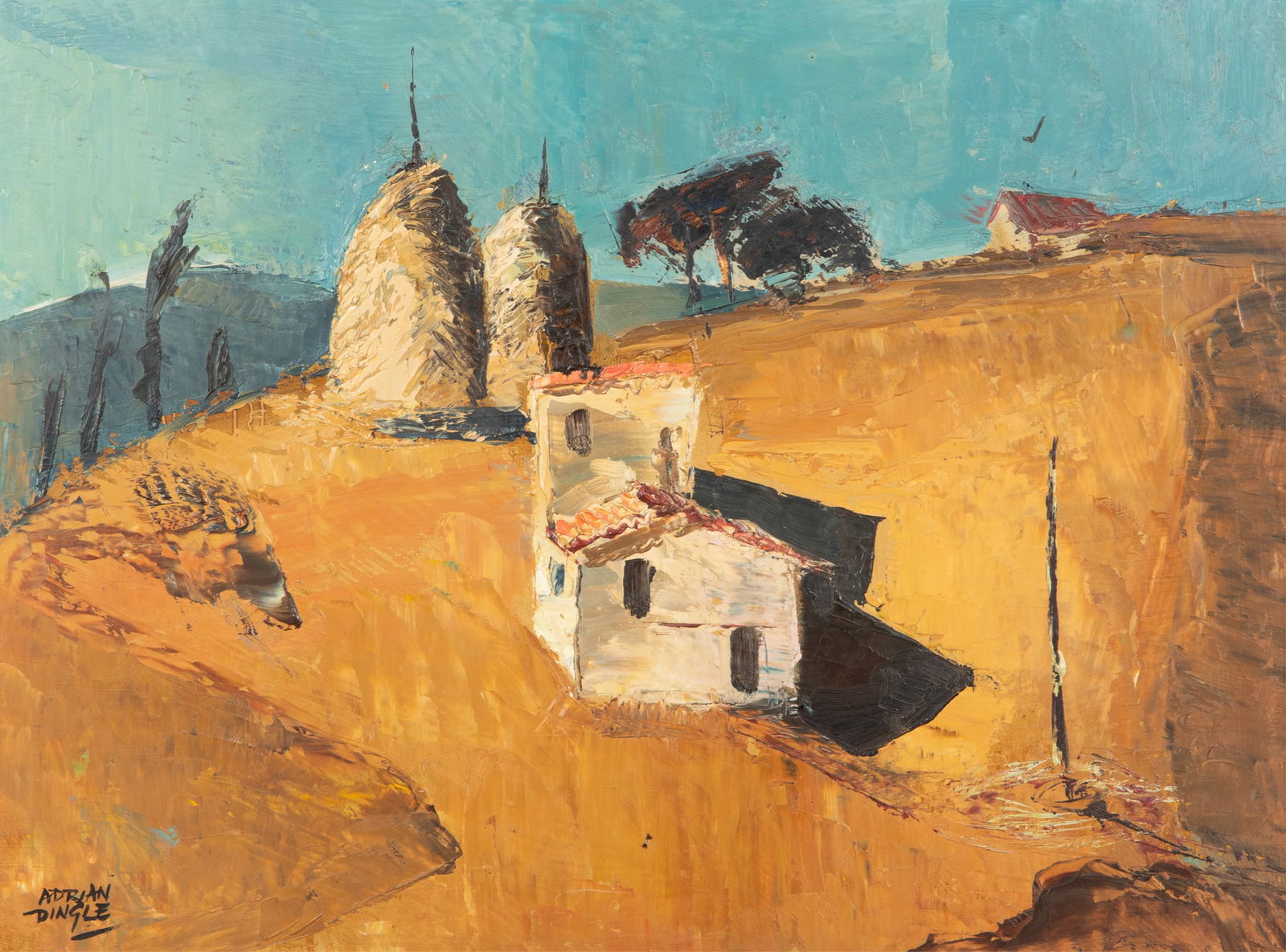 ADRIAN DINGLE (Canadian, 1911-1974): Untitled Oil on board Signed lower left H. 12" x W. 15 3/4"