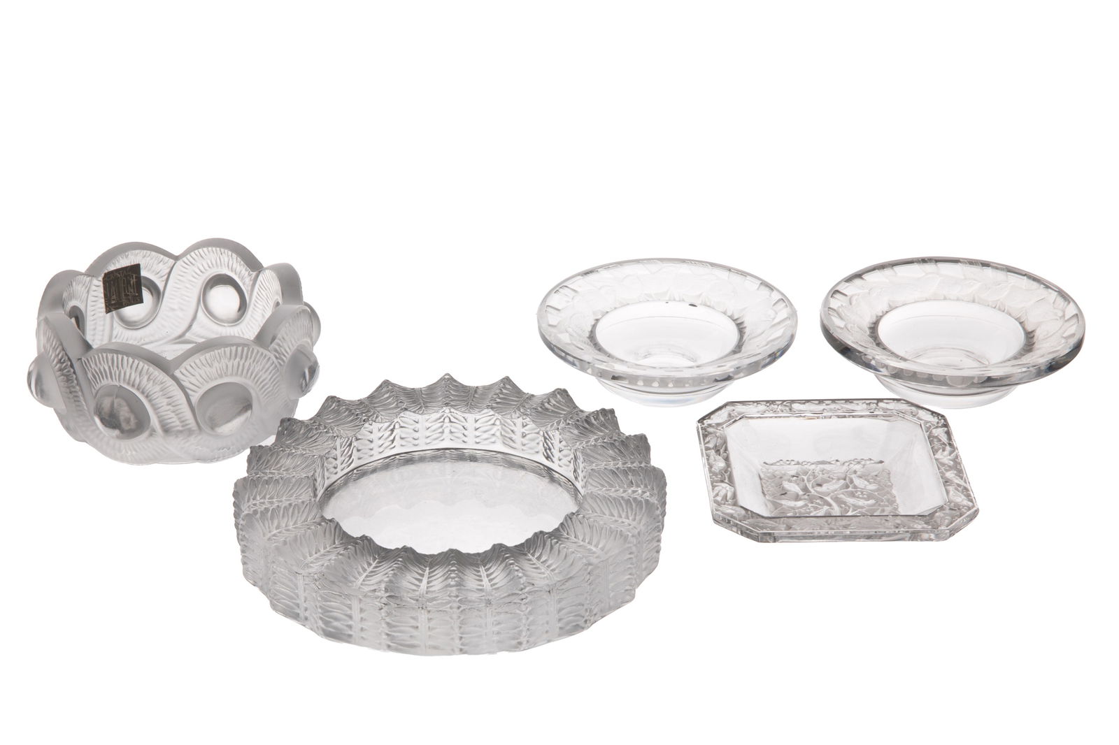 GROUP OF LALIQUE FRANCE ASHTRAYS & DISHES (1 of 5)