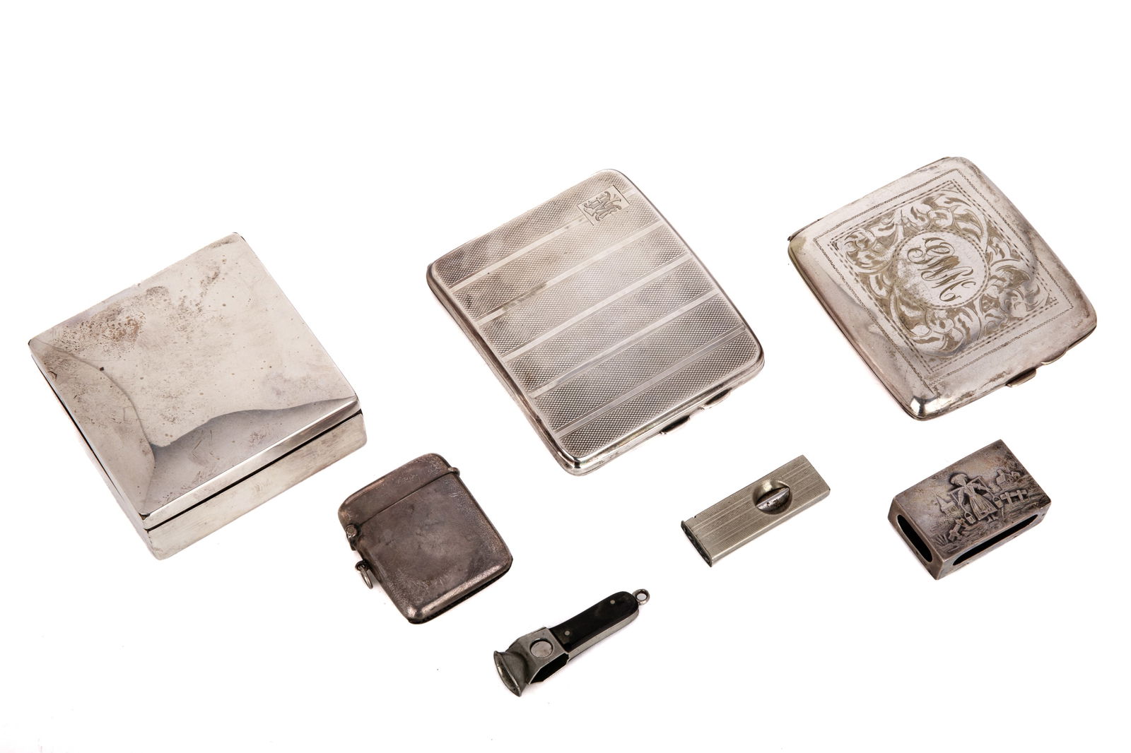SILVER CIGARETTE & CIGAR CASES + ACCESSORIES, 544g (1 of 8)