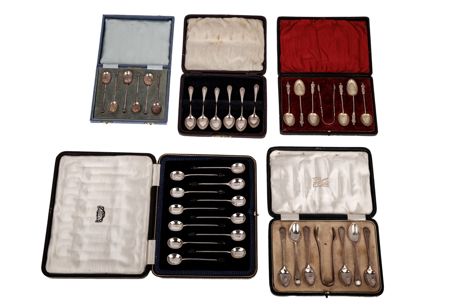 FIVE BOXED SETS OF SILVER SPOONS, 350g (1 of 7)