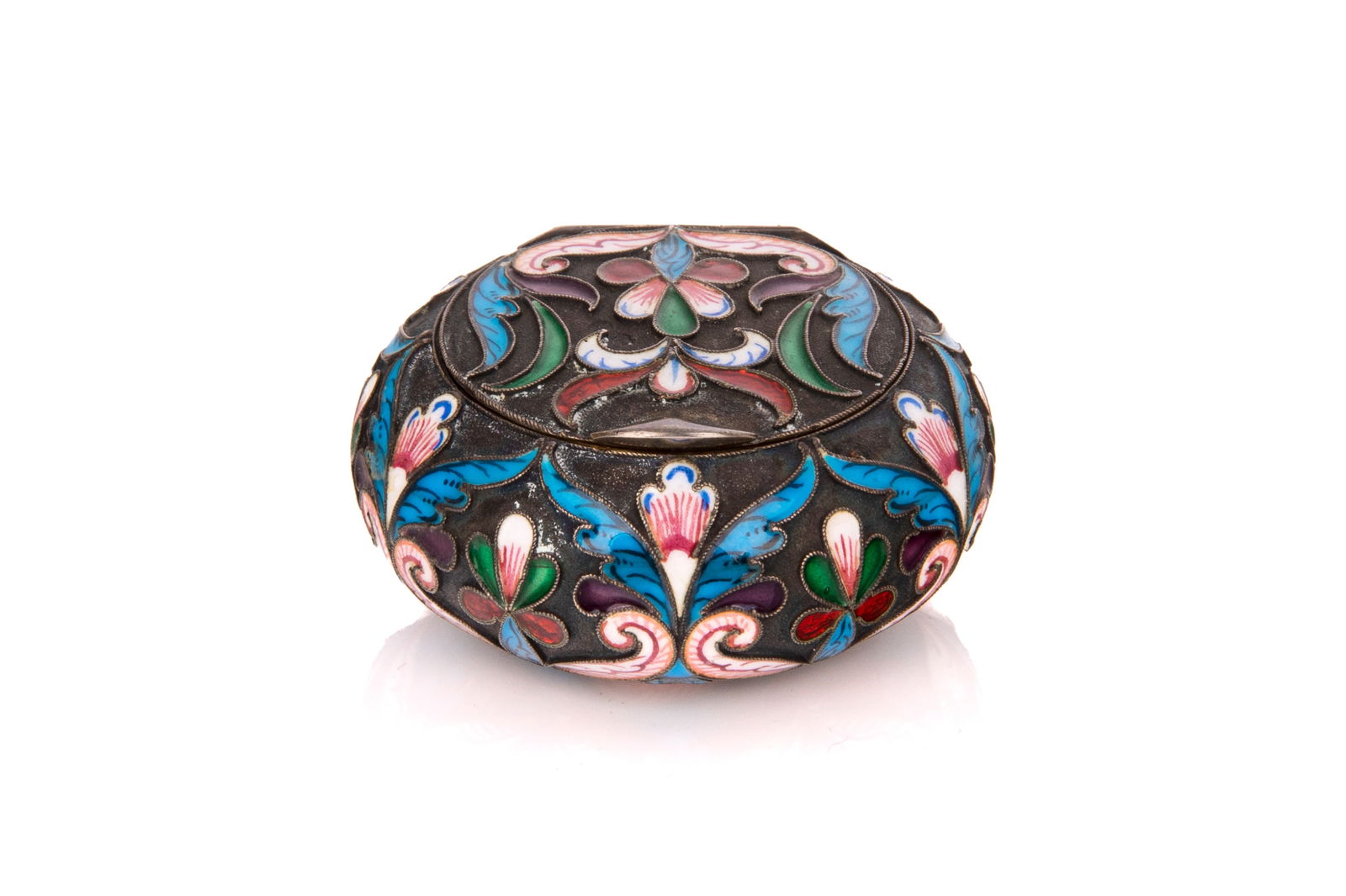 RUSSIAN SILVER & ENAMEL SNUFF BOX (1 of 5)