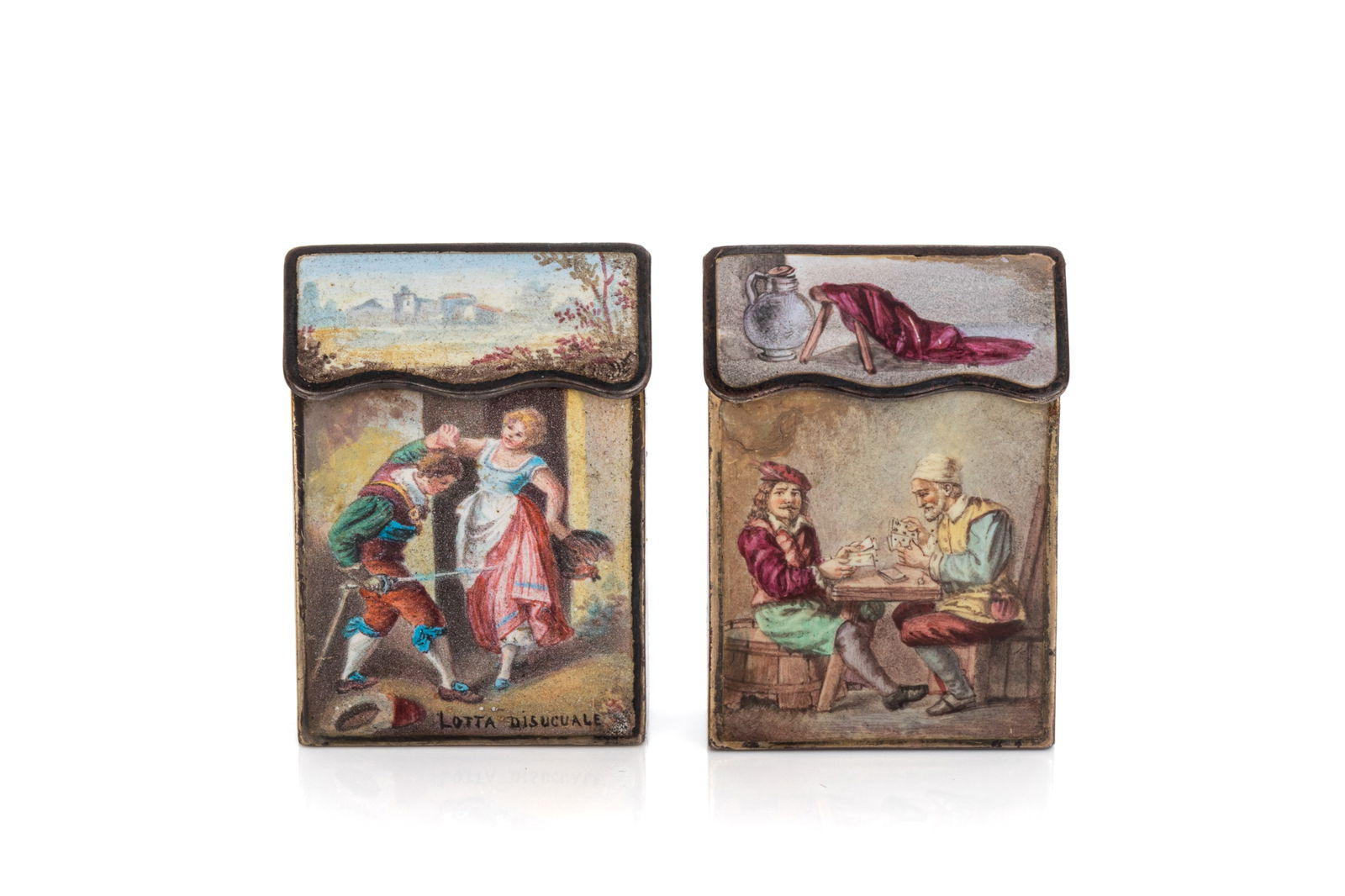 TWO VIENNA ENAMEL ON SILVER STAMP BOXES (1 of 5)