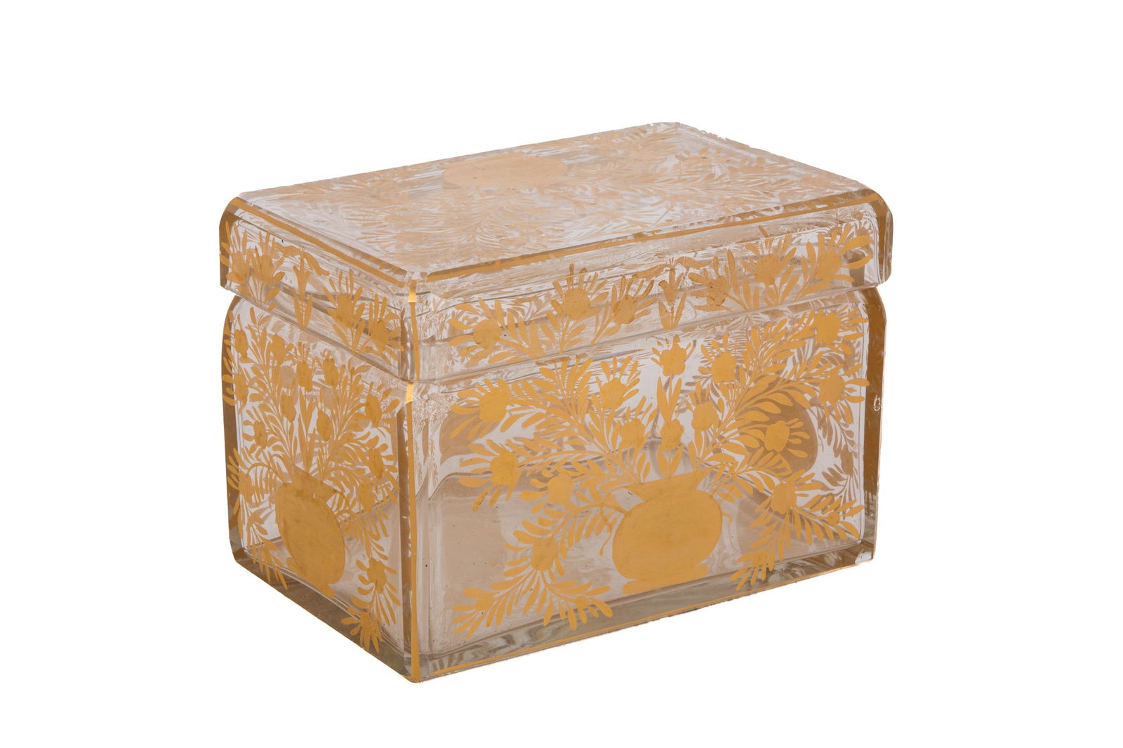 ANTIQUE DELVAUX FRENCH GLASS CASKET BOX (1 of 5)