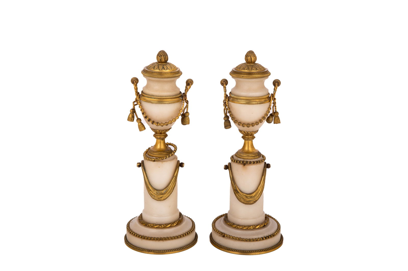 PAIR OF FRENCH EMPIRE ORMOLU CASSOLETTES (1 of 3)