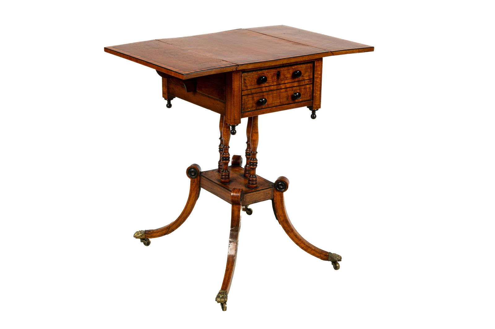 ANTIQUE REGENCY DROP-LEAF SIDE TABLE - 2