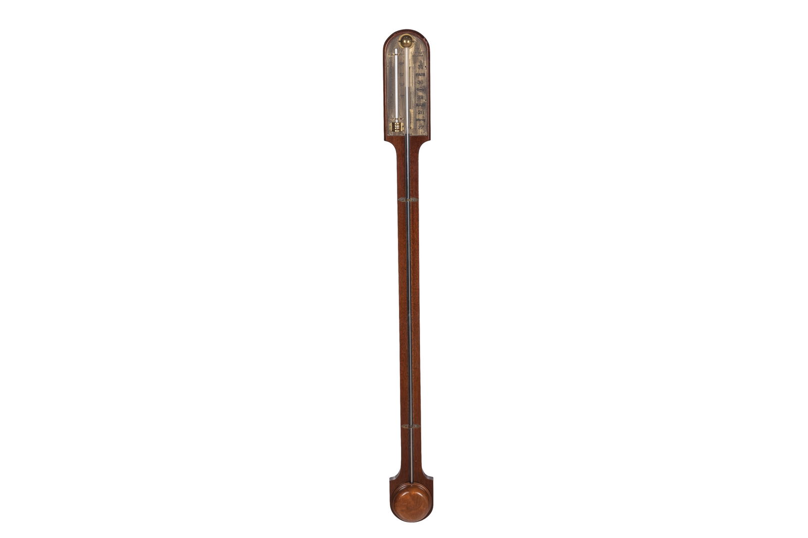 GEORGE III ENGLISH MAHOGANY STICK BAROMETER (1 of 3)