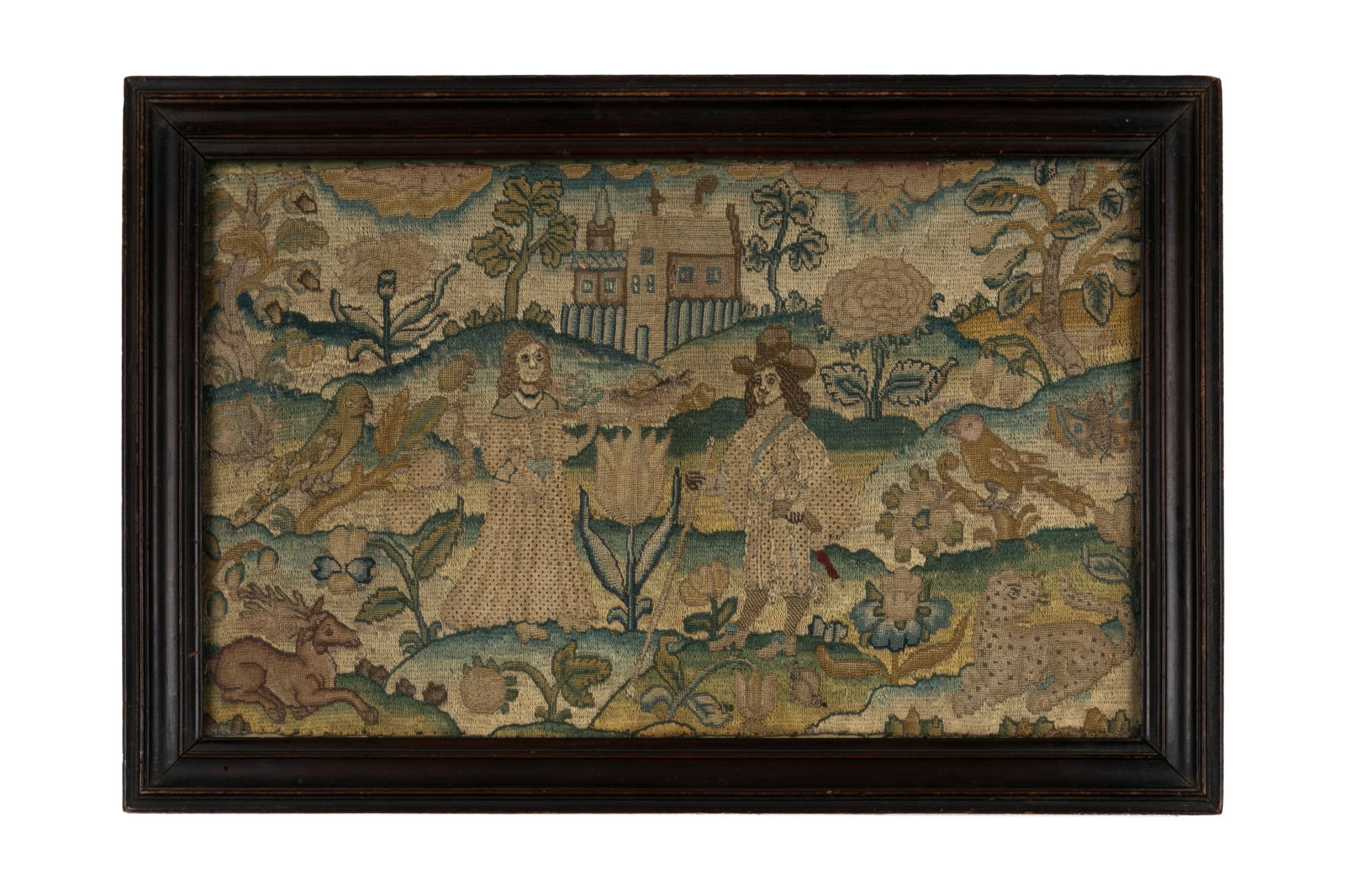 CHARLES II STUMPWORK EMBORIDERED PICTURE (1 of 2)