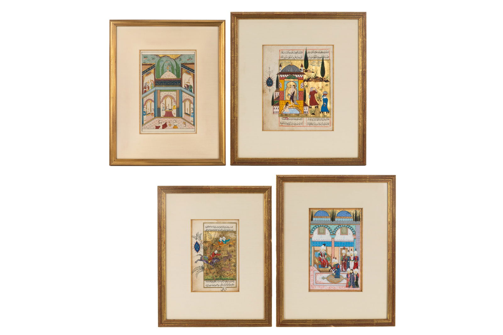 FOUR ANTIQUE INDO-PERSIAN ILLUMINATED MINIATURES (1 of 7)