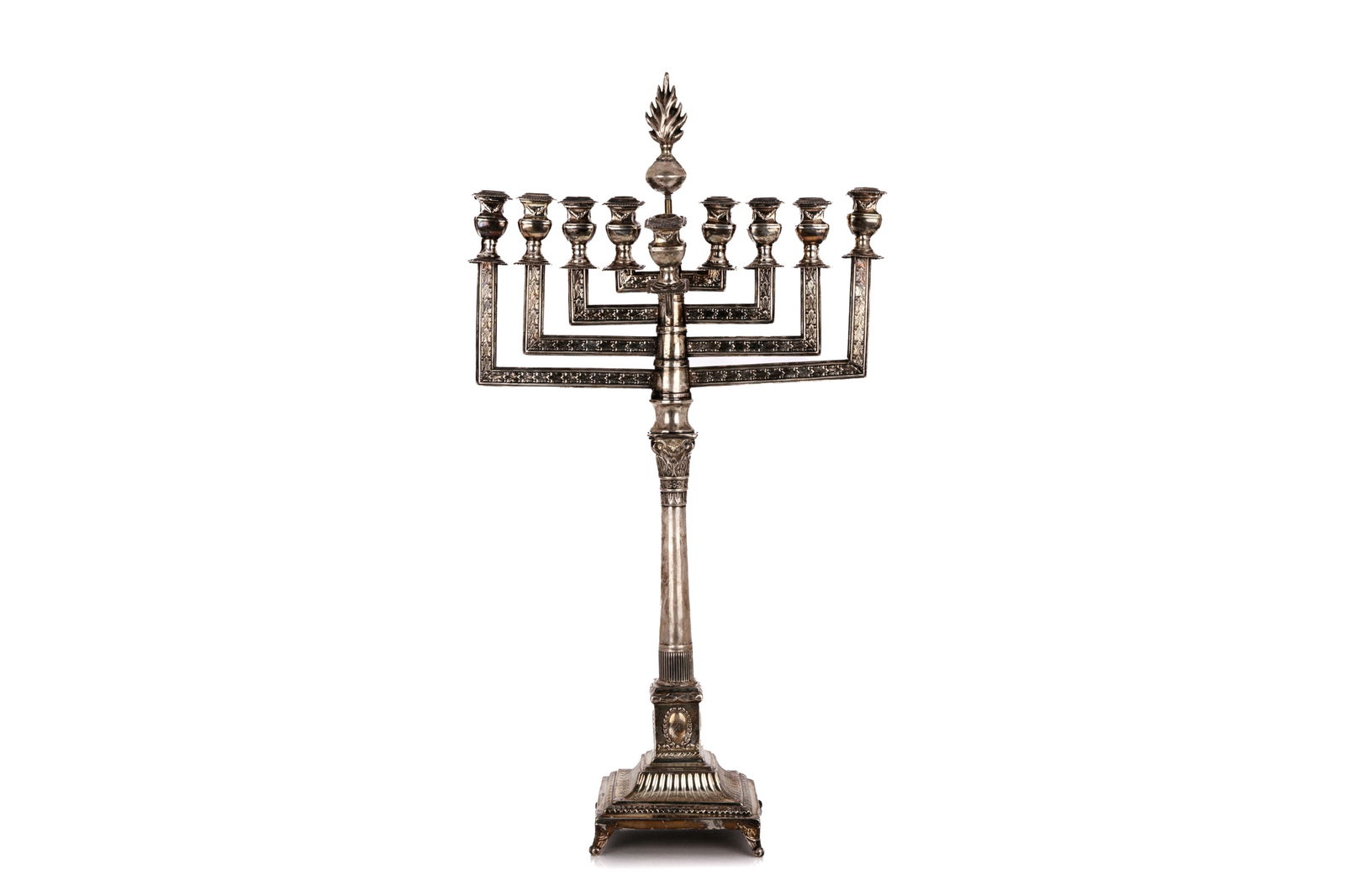 ANTIQUE POLISH SILVER JUDAICA MENORAH 1300g (1 of 4)