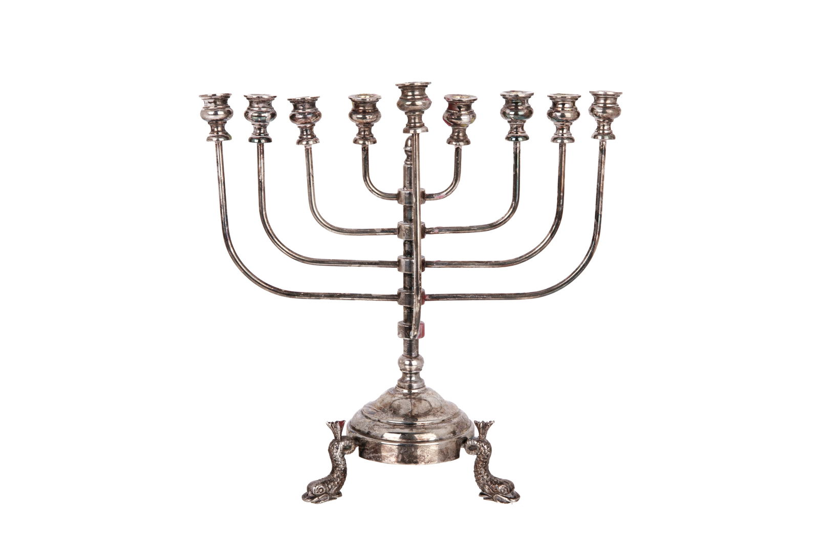 SMALL JUDAICA SILVER MENORAH (1 of 3)
