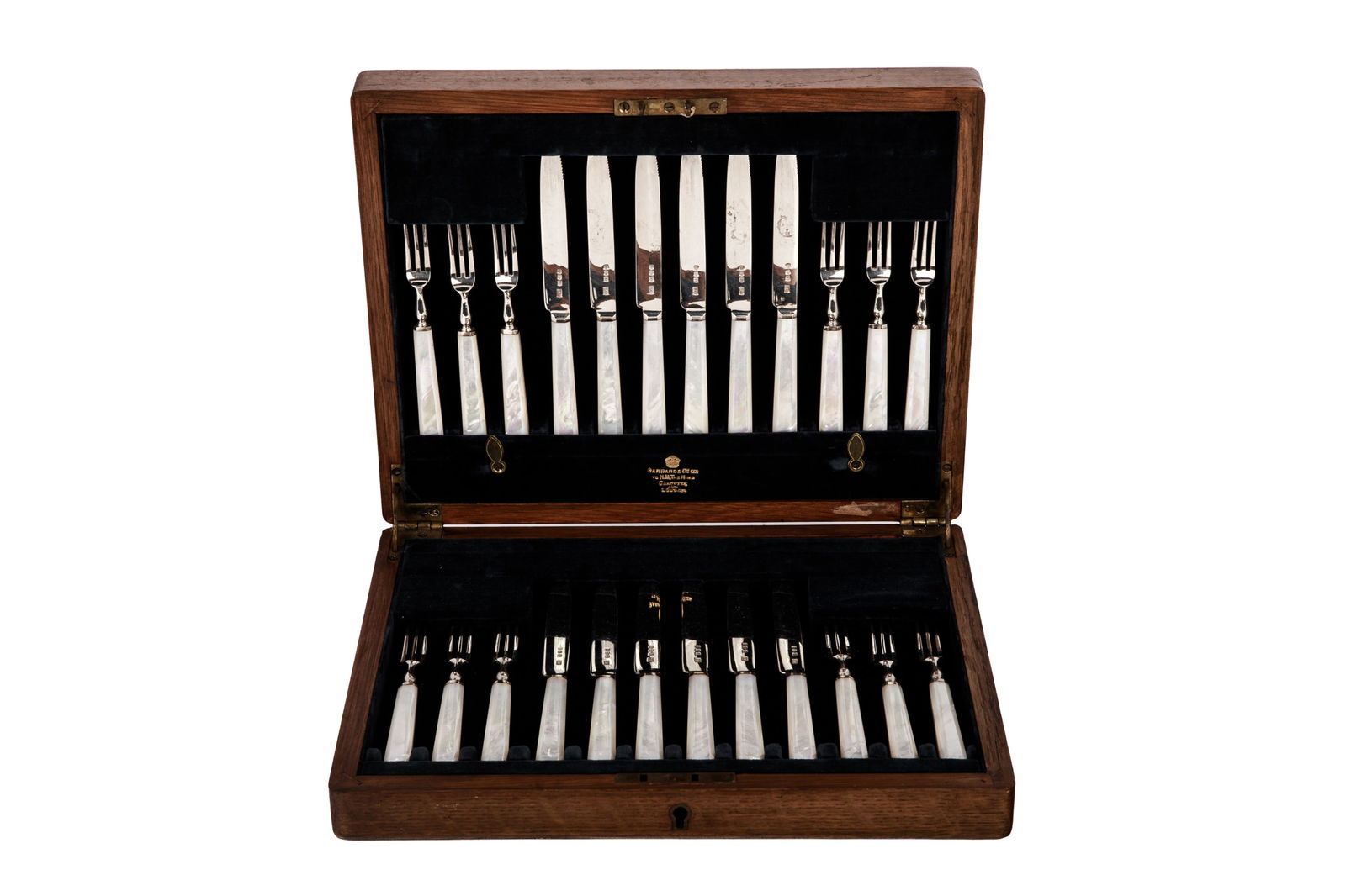 CASED SILVER & MOTHER OF PEARL FRUIT SET (1 of 5)