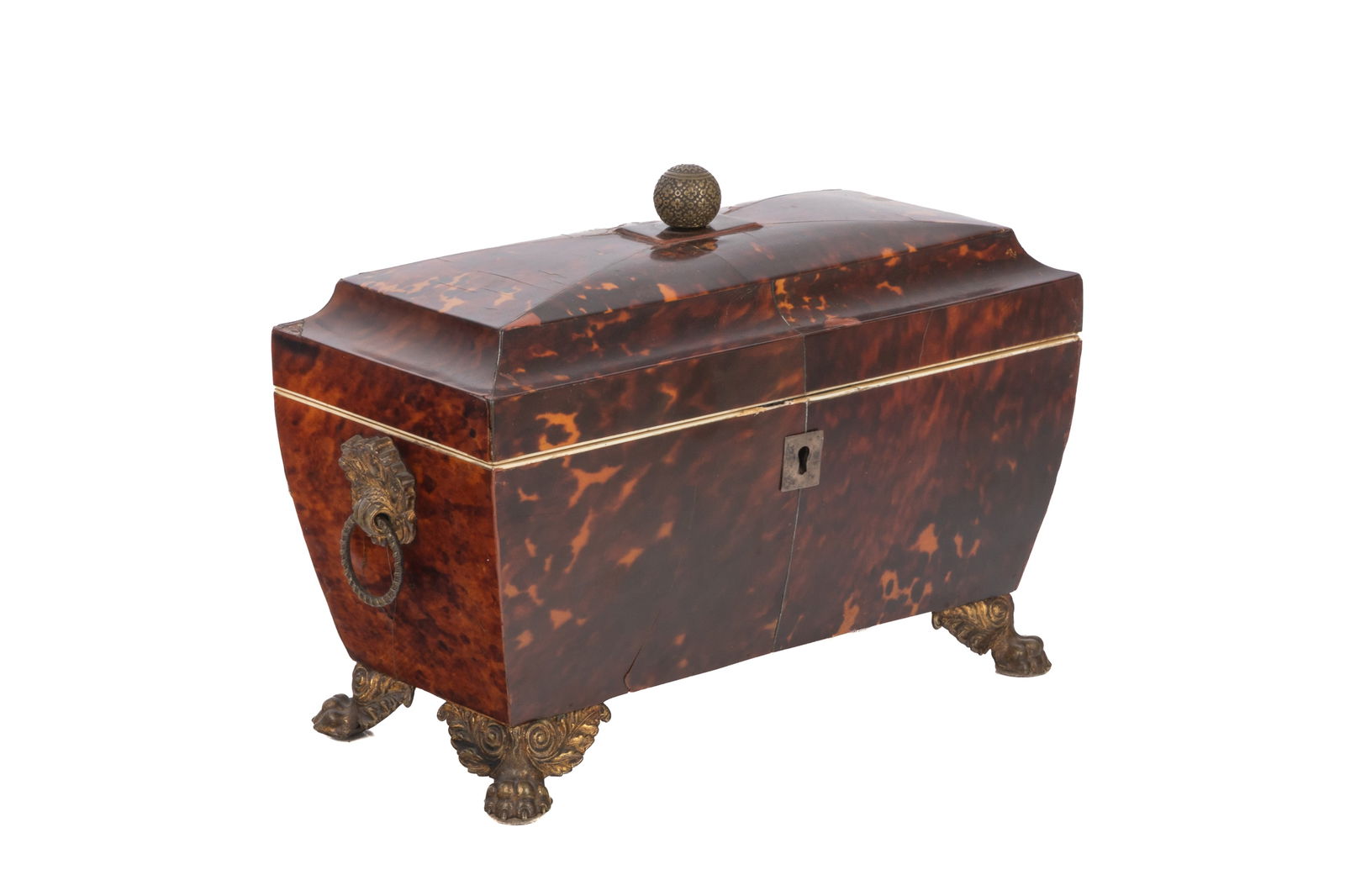 GEORGIAN TORTOISESHELL TEA CADDY (1 of 5)