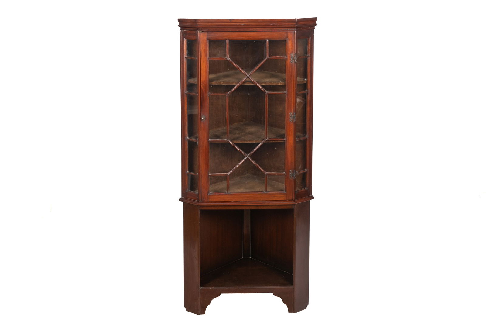 GEORGE III ENGLISH MAHOGANY CORNER CABINET (1 of 4)