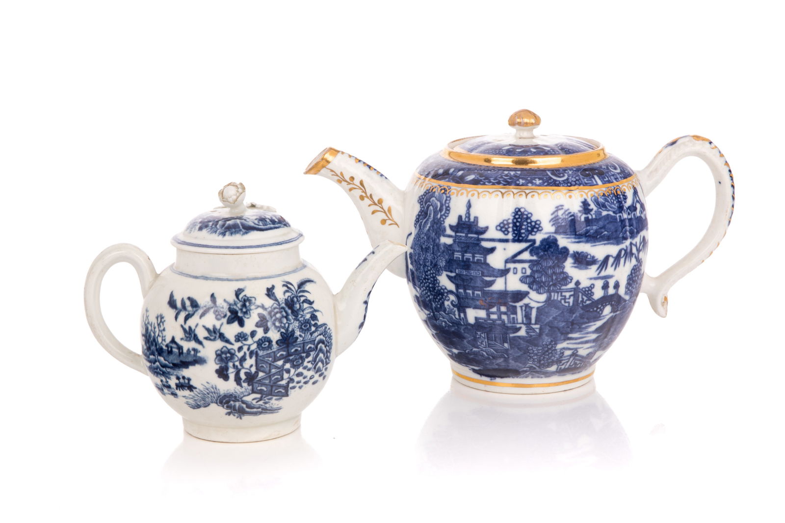 TWO ANTIQUE ENGLISH PORCELAIN TEAPOTS (1 of 6)