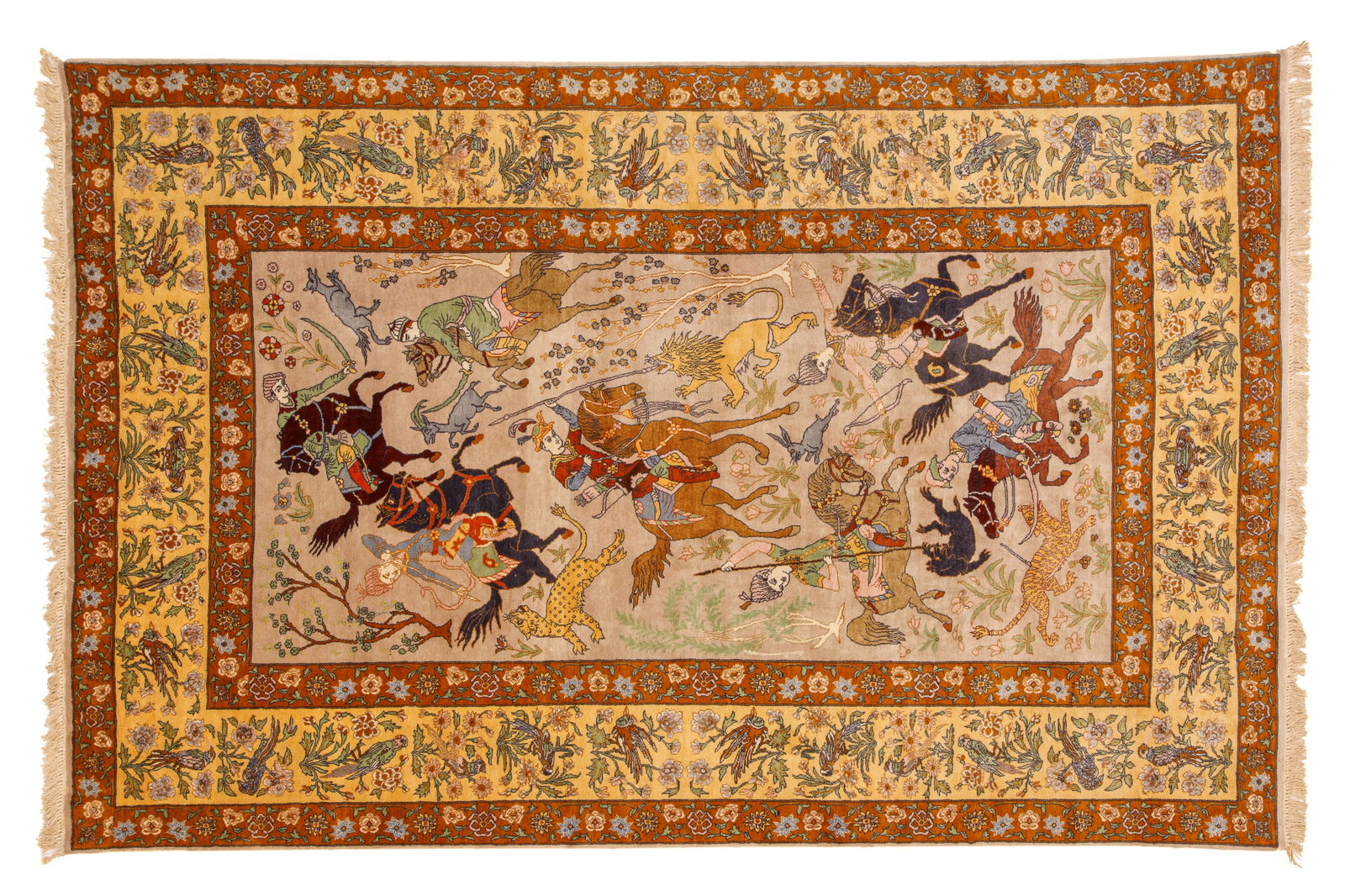 PERSIAN WOOL PICTORIAL TABRIZ RUG (1 of 2)