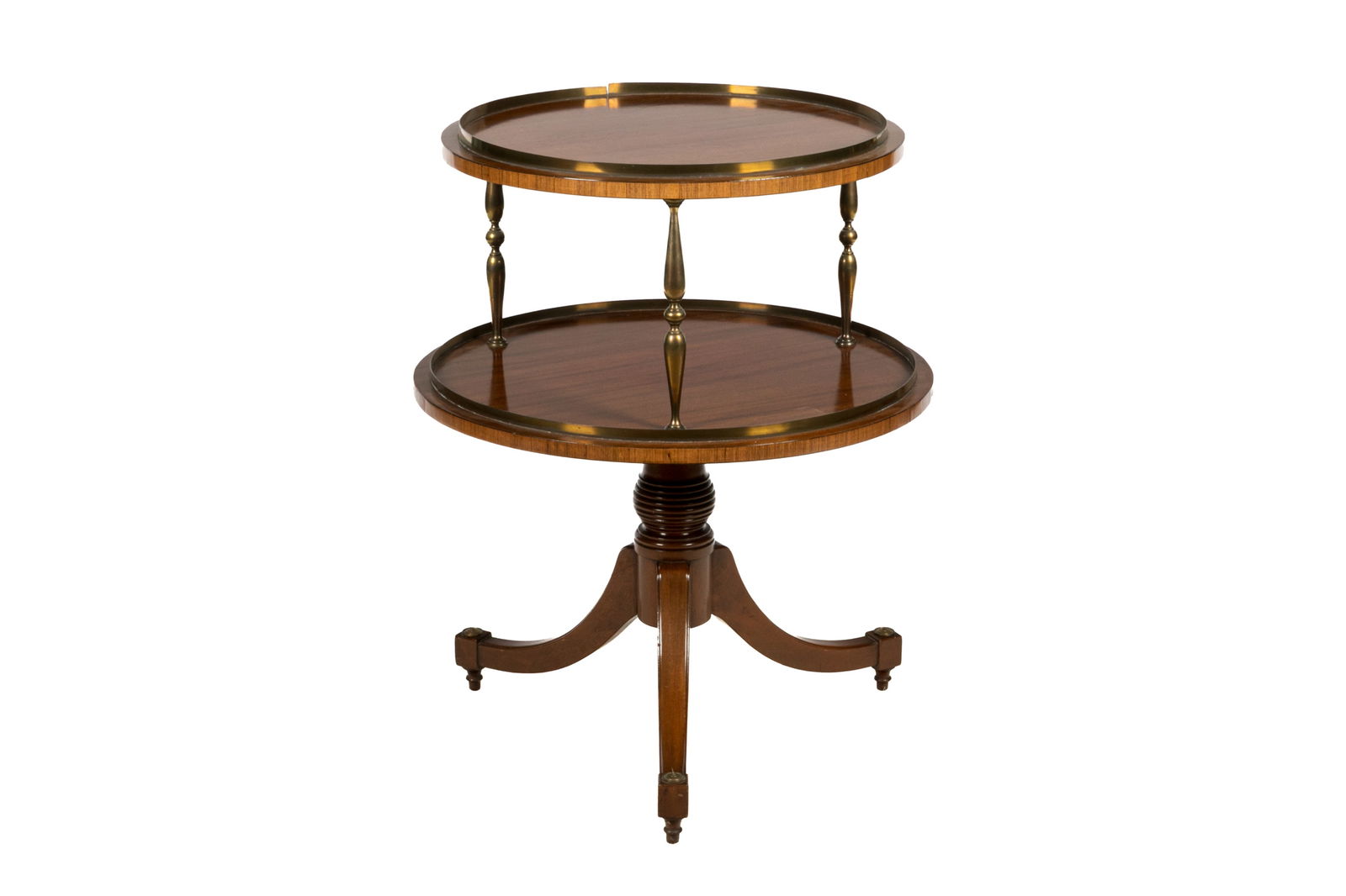 TWO TIER VINTAGE MAHOGANY SIDE TABLE (1 of 3)