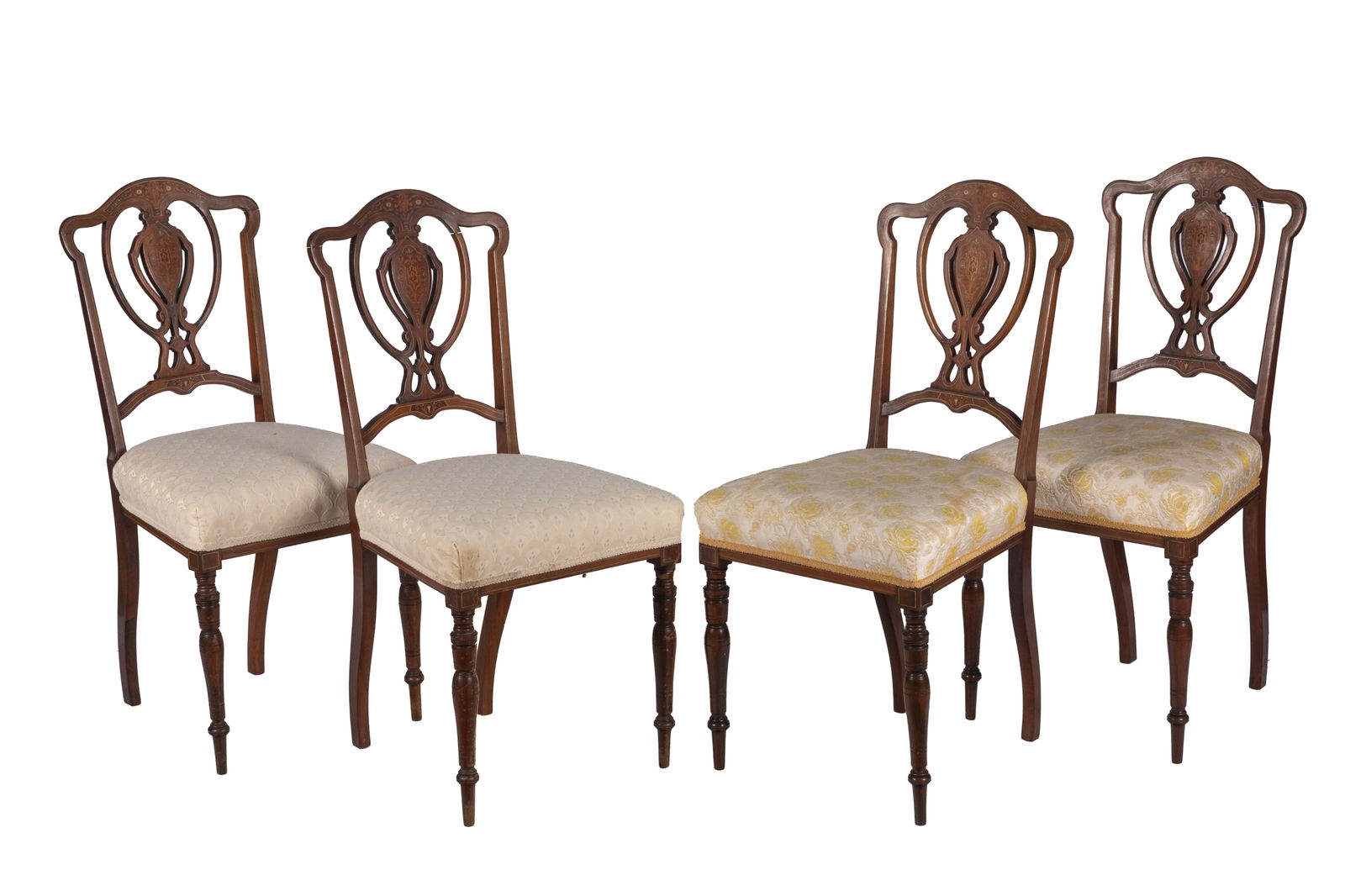 FOUR ANTIQUE ROSEWOOD & INLAY SIDE CHAIRS (1 of 4)