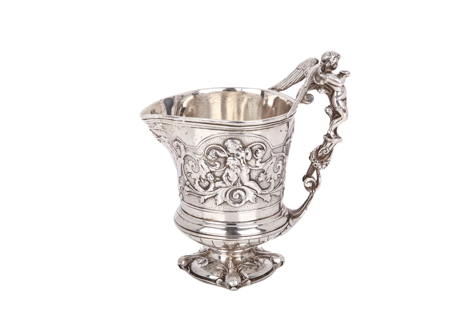 VICTORIAN ENGLISH CAST SILVER CREAM JUG, 268g (1 of 6)