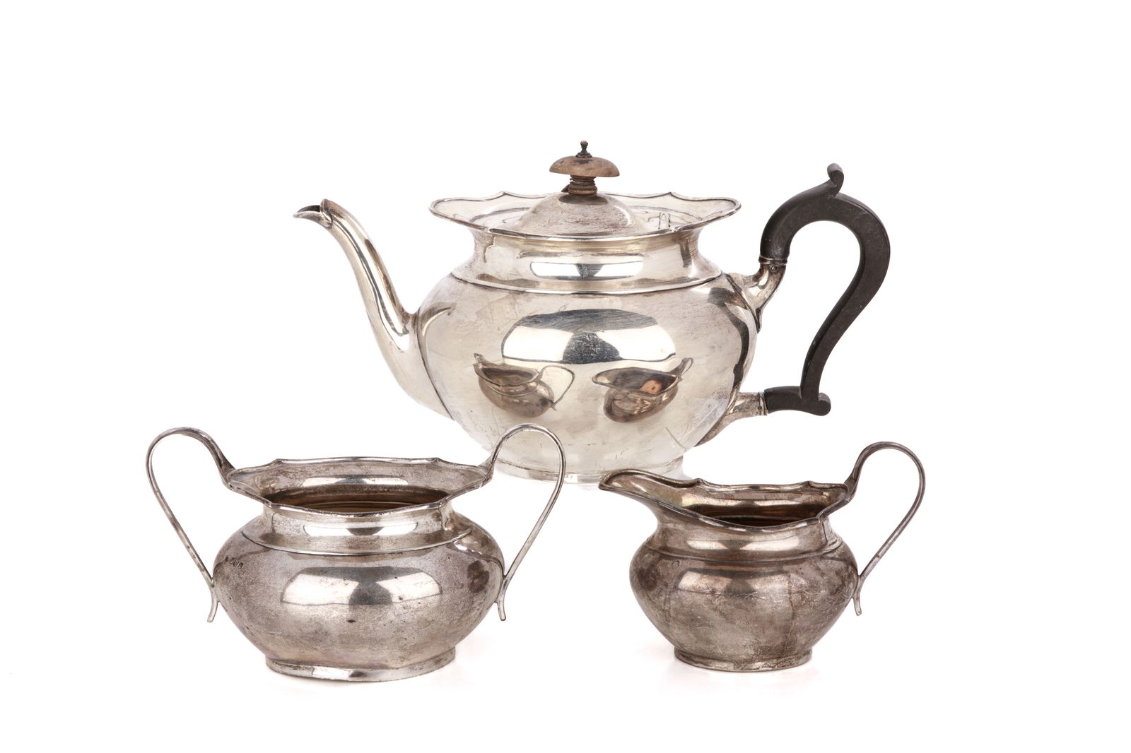 THREE PC ENGLISH SILVER TEA SERVICE (1 of 5)