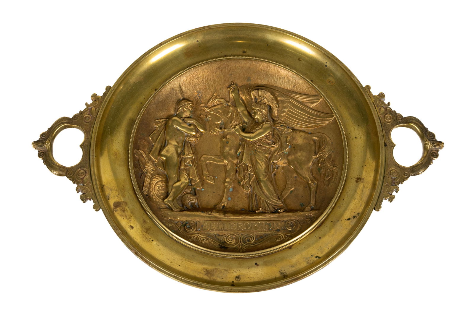 19th C FRENCH BRONZE TWO HANDLED TAZZA CENTREPIECE (1 of 4)