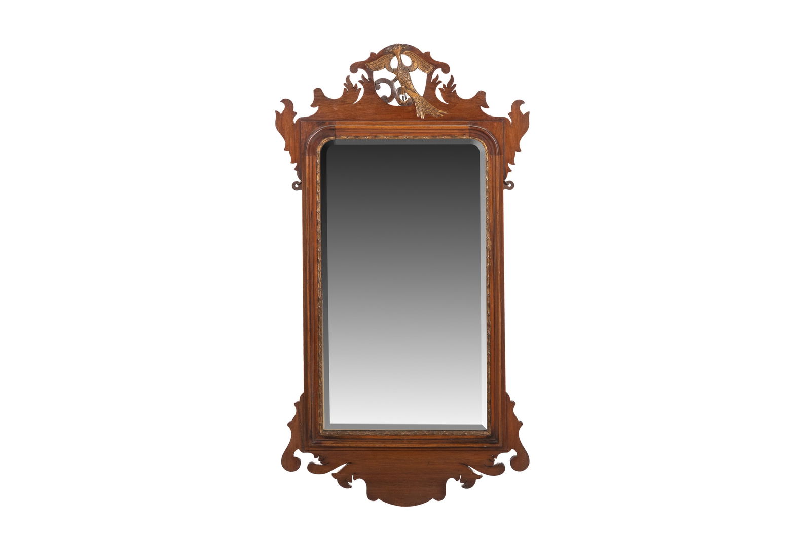 CHIPPENDALE STYLE ENGLISH MAHOGANY FRAMED MIRROR (1 of 2)