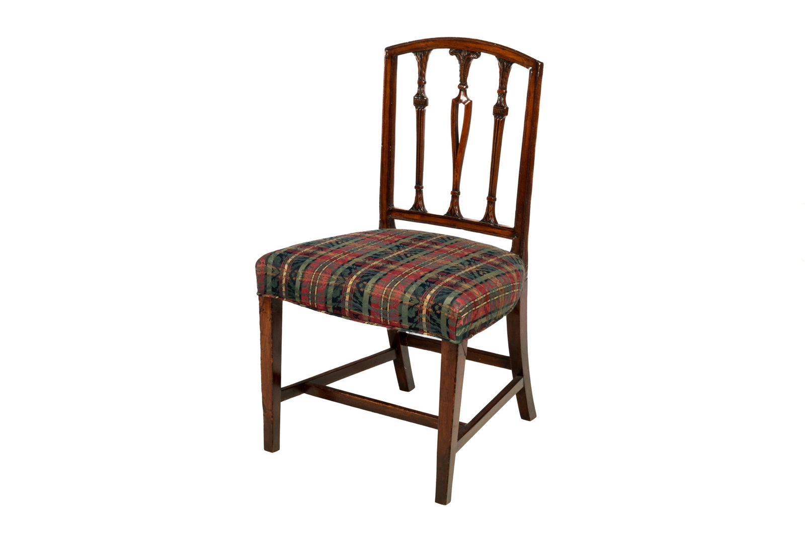 TWO ANTIQUE MAHOGANY DINING CHAIRS: H. 37" x W. 20" x D. 17"