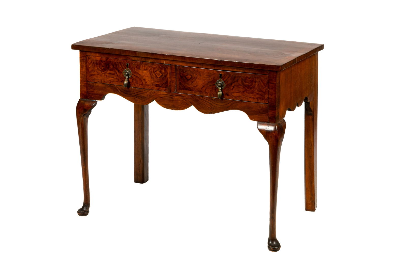 ANTIQUE BURLED FRUITWOOD CONSOLE TABLE (1 of 5)