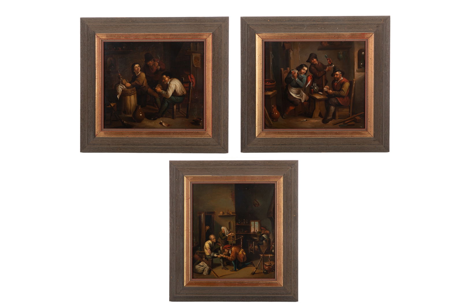 GROUP OF FLEMISH STYLE OIL GENRE PAINTINGS (1 of 7)