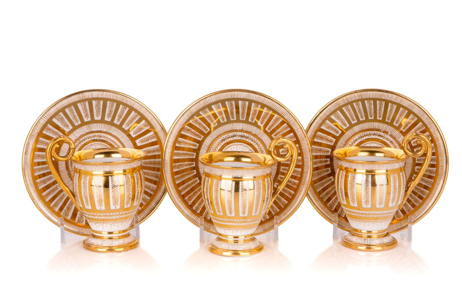 TEN DRESDEN PORCELAIN COFFEE CUPS & SAUCERS (1 of 3)