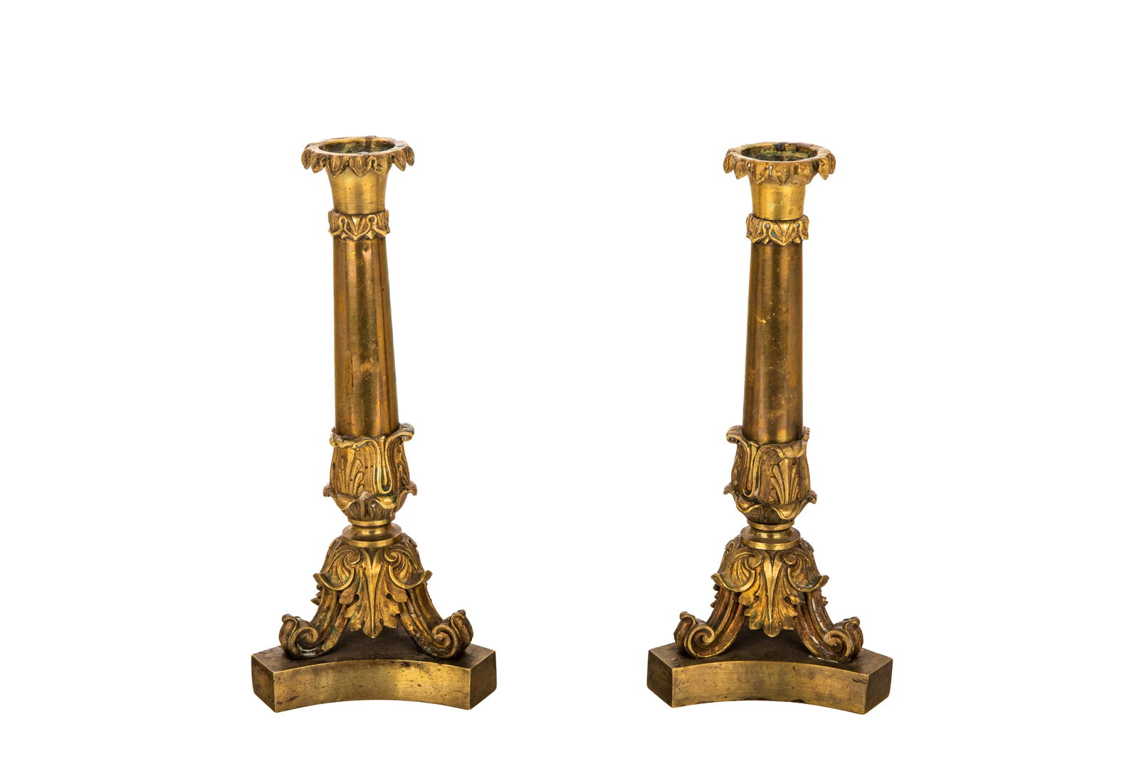 PAIR OF BRONZE CANDLESTICKS (1 of 3)
