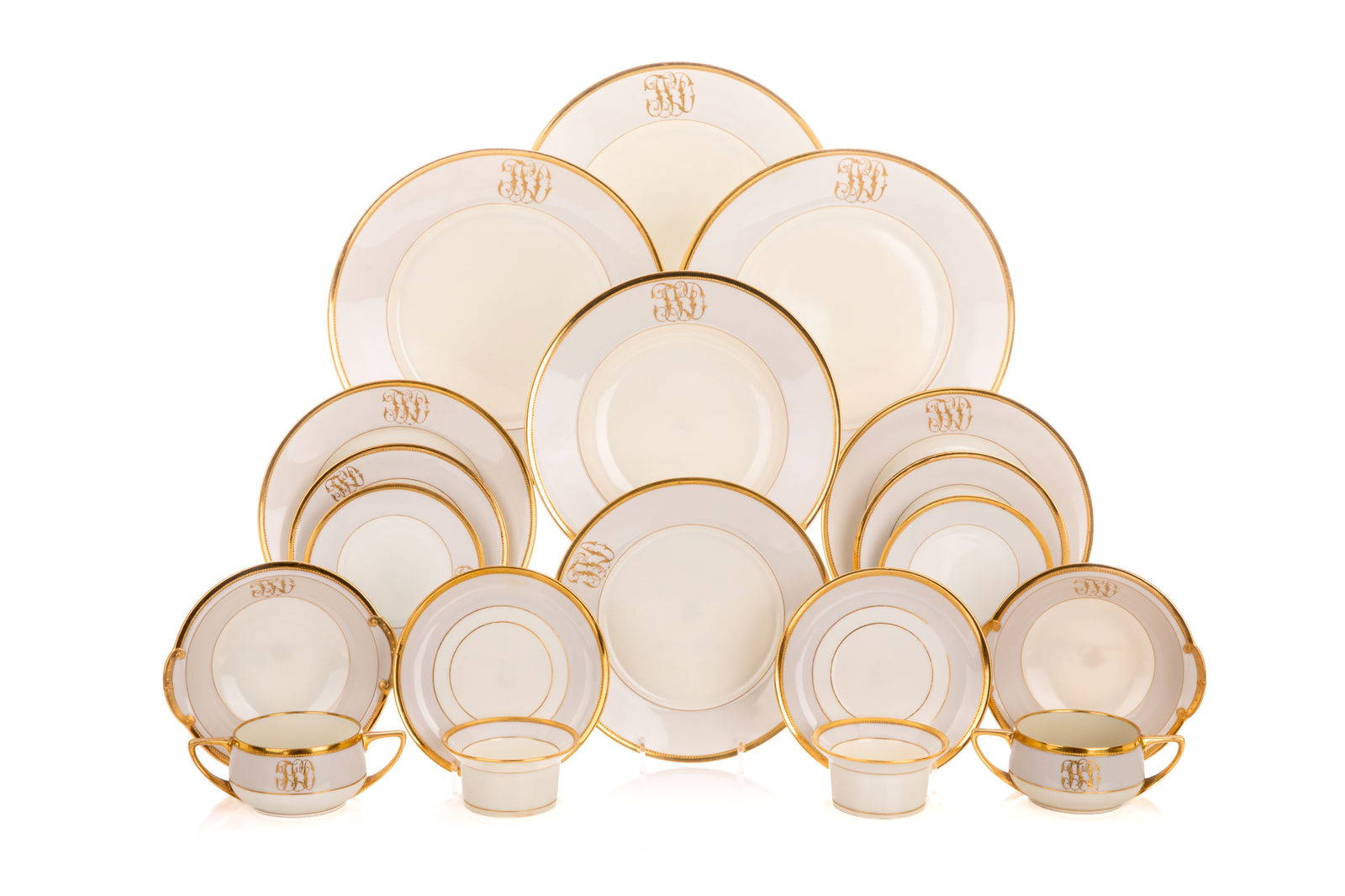 DRESDEN MONOGRAMMED PORCELAIN DINNER SERVICE (1 of 3)
