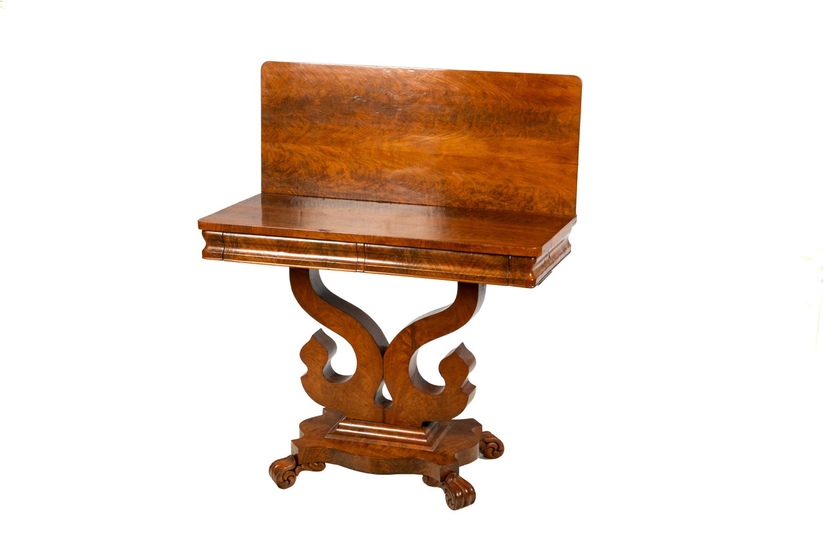 WILLIAM IV FLAME MAHOGANY GAMES TABLE (1 of 5)