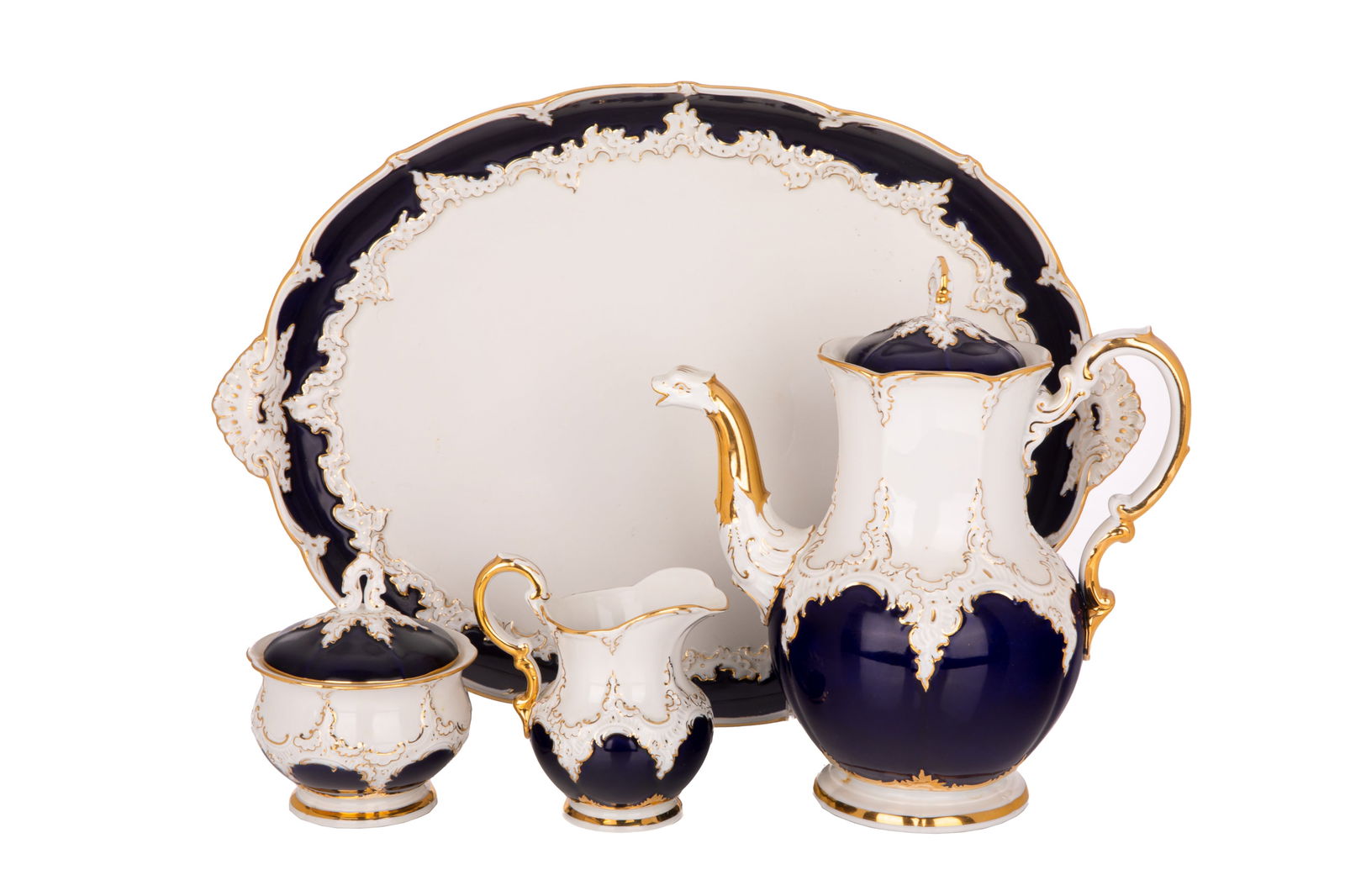 MEISSEN PORCELAIN COFFEE SERVICE AND TRAY (1 of 4)