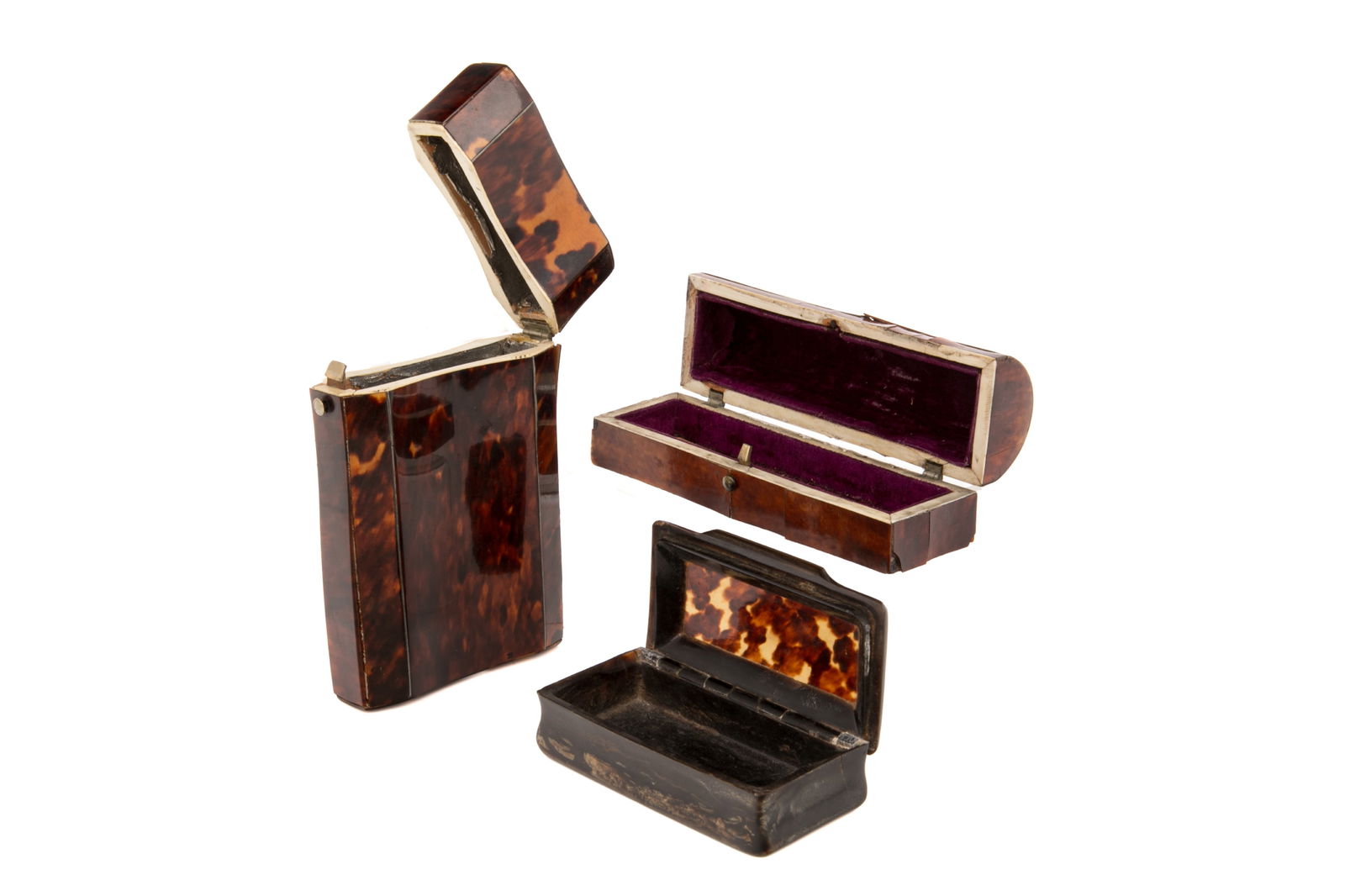 THREE GEORGIAN TORTOISESHELL BOXES - 3