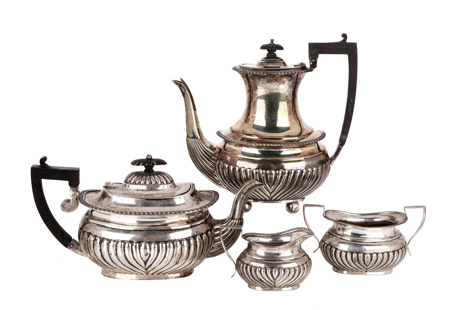 ENGLISH SILVER TEA & COFFEE SET, 1499g (1 of 4)