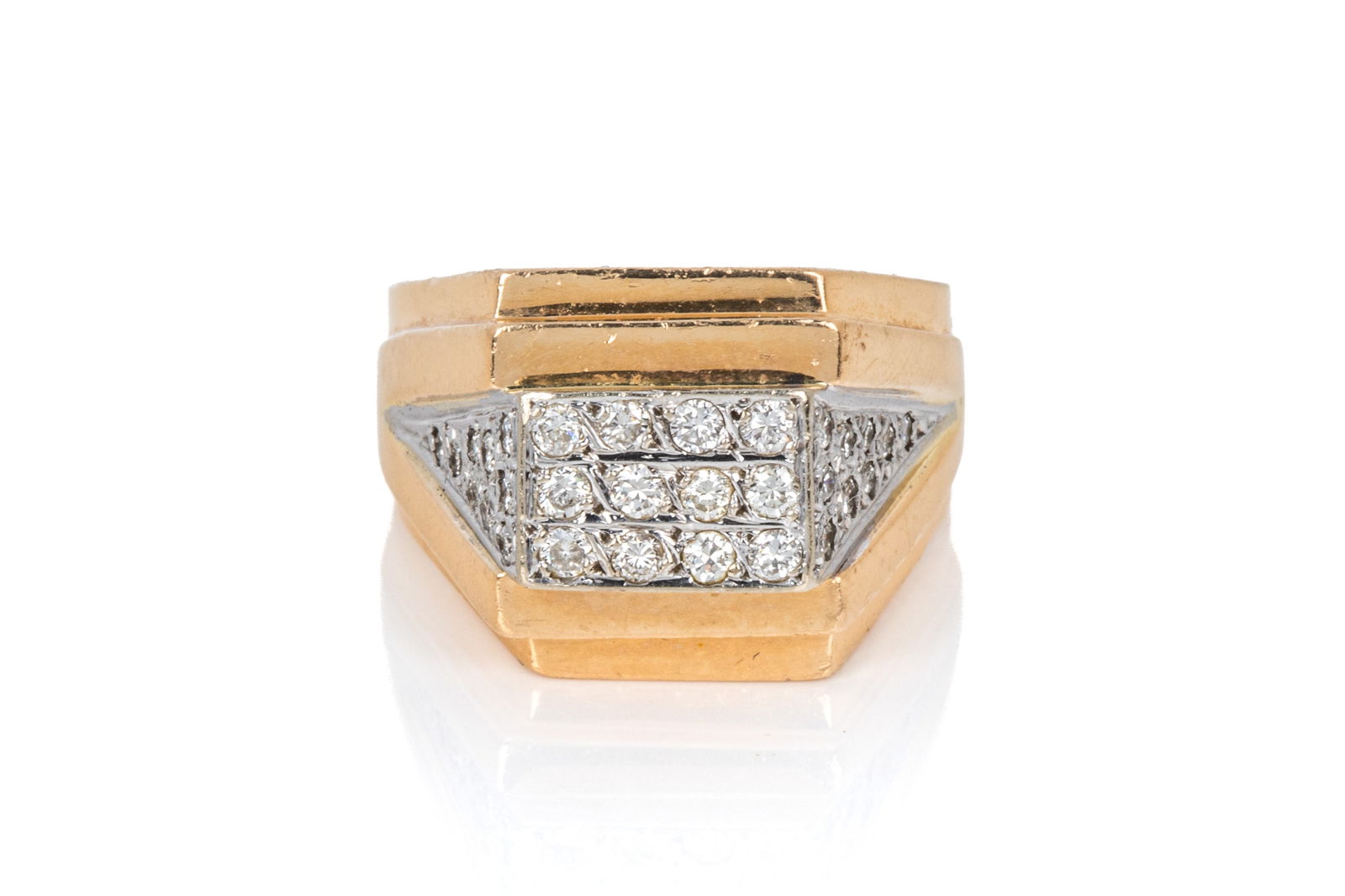 14K DIAMOND PAVE RING 10g (1 of 3)