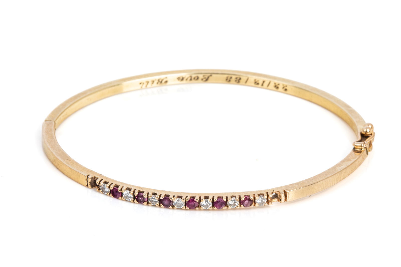 14K GOLD RUBY & DIAMOND BRACELET 7.6g (1 of 5)