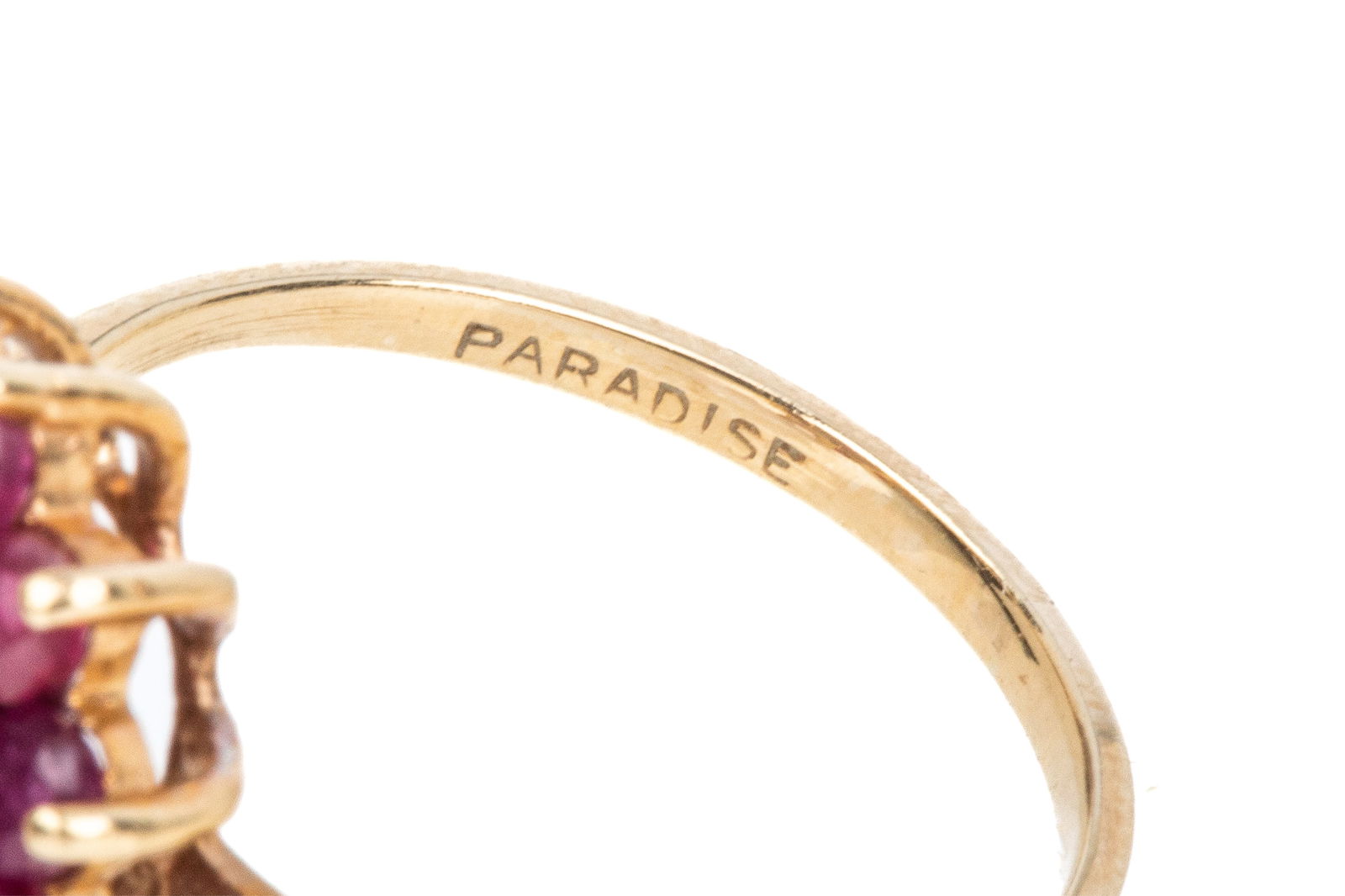 10K RUBY & DIAMOND CLUSTER RING 2.4g - 3