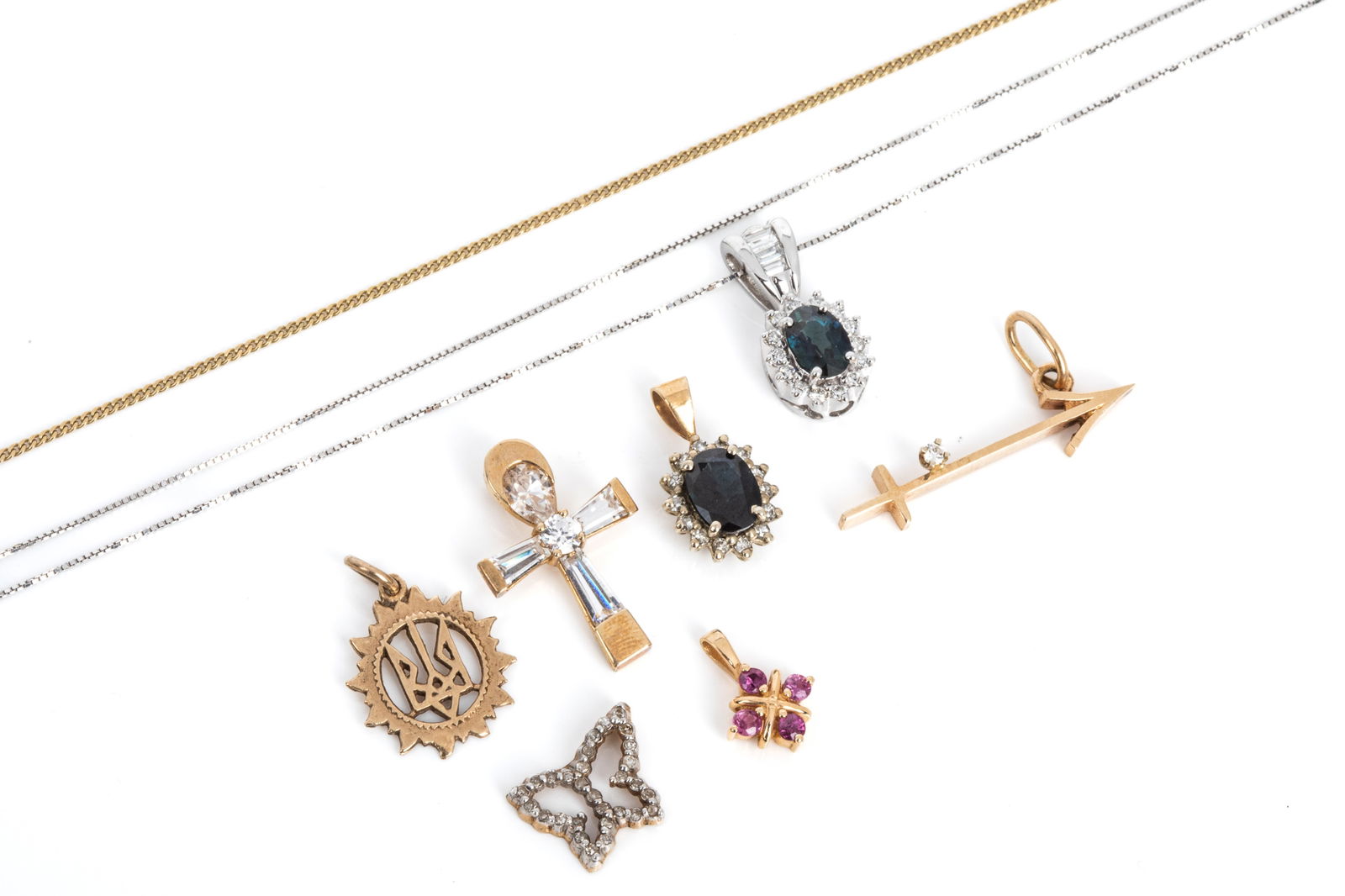 14K & 10K MIXED PENDANTS & CHAIN 11.6g (1 of 9)