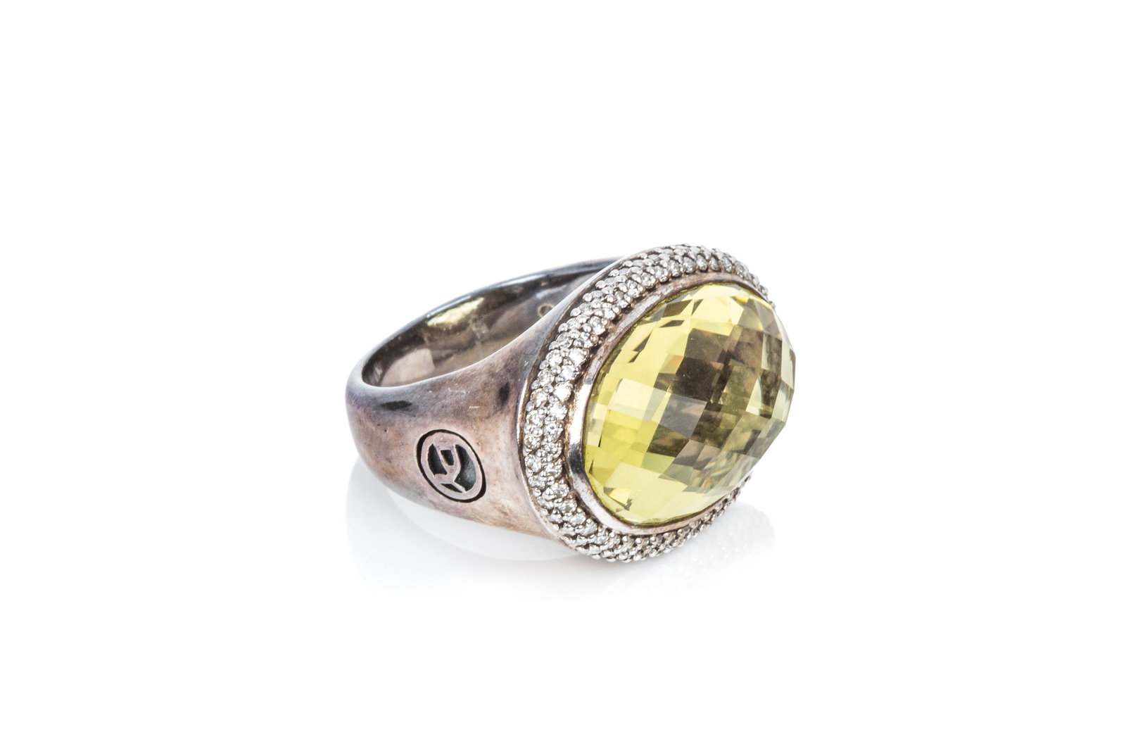 DAVID YURMAN LEMON QUARTZ & DIAMOND RING 10.8g (1 of 3)