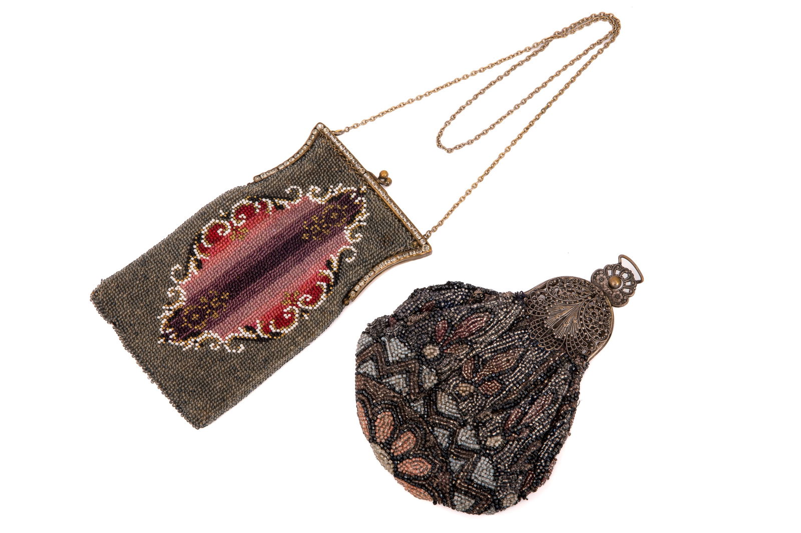 TWO ANTIQUE ART DECO BEADED EVENING BAGS (1 of 4)
